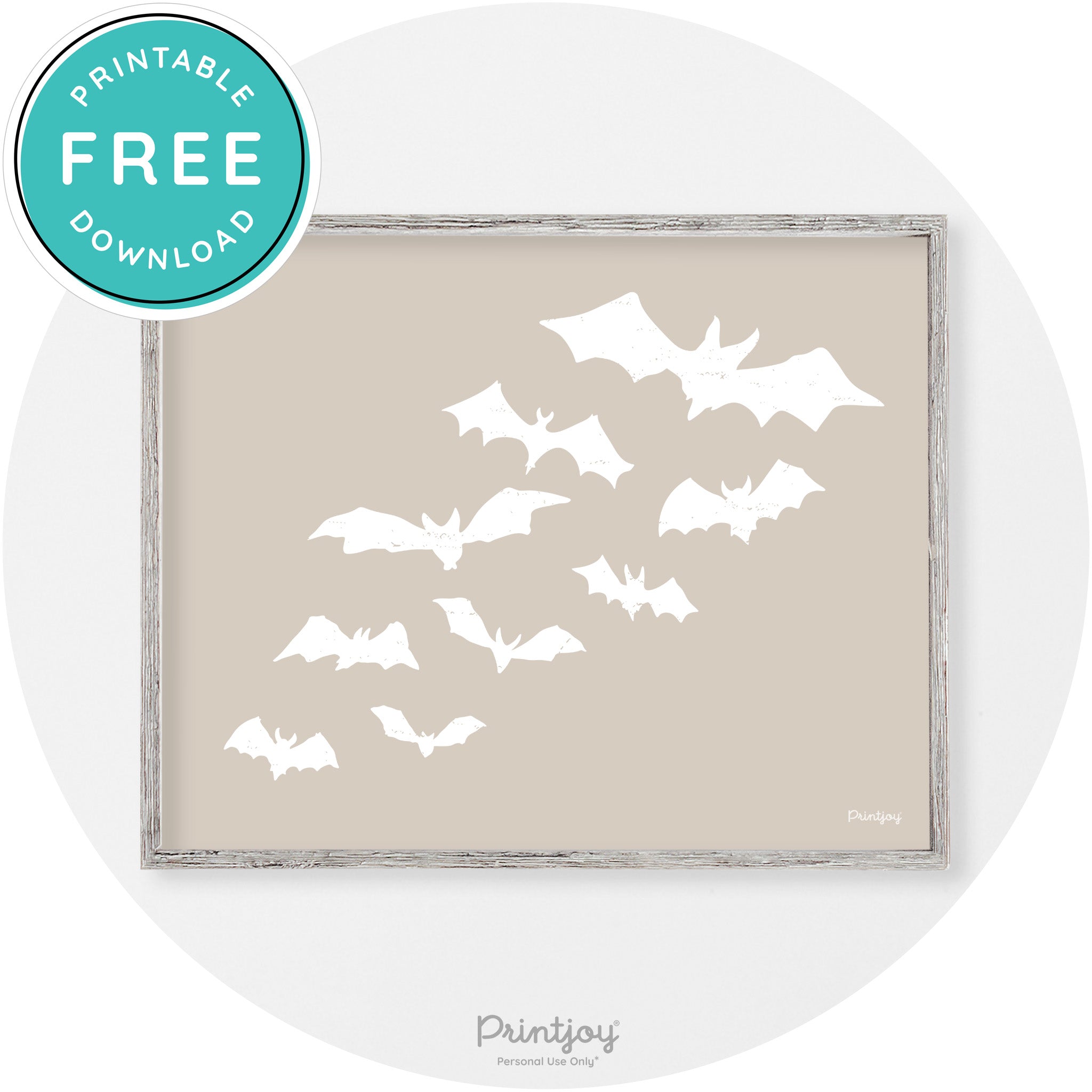 Halloween Bats Silhouette Modern Vintage Wall Art Free Printable - Printjoy