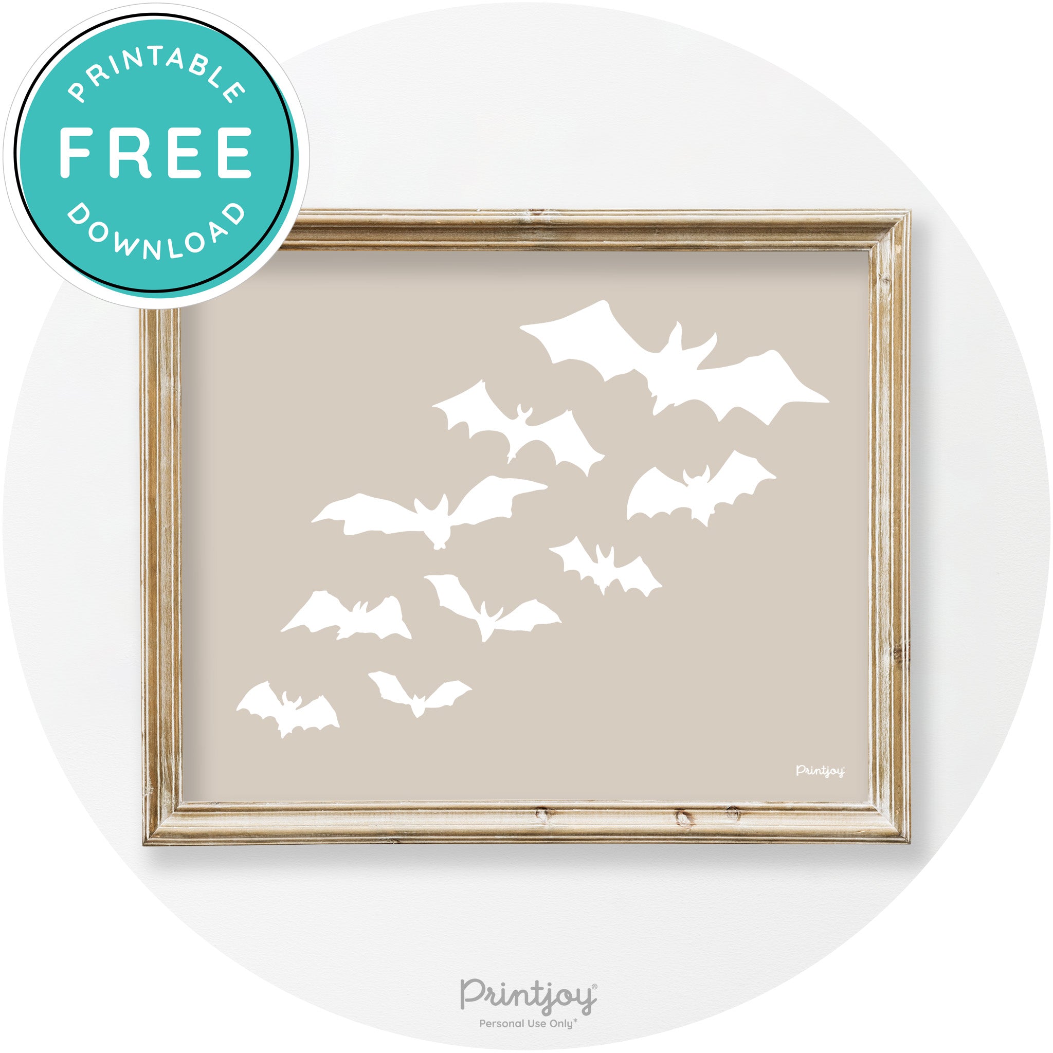 Halloween Bats Silhouette Modern Vintage Wall Art Free Printable