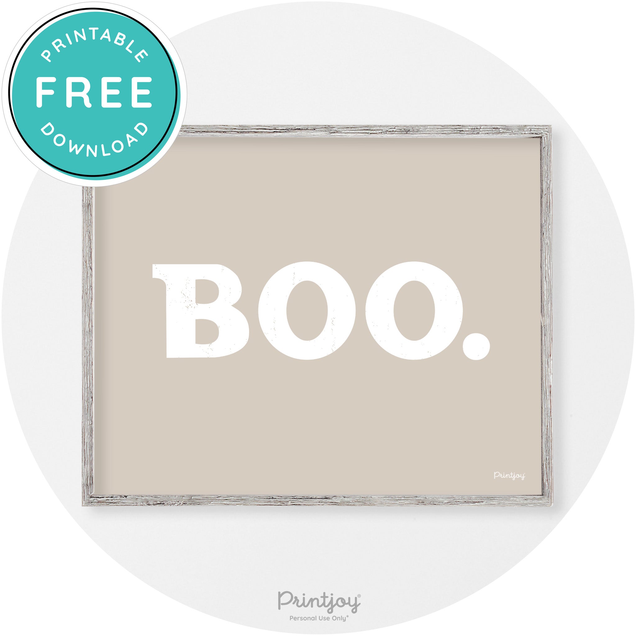 Boo Halloween Modern Vintage Wall Art Decor Free Printable