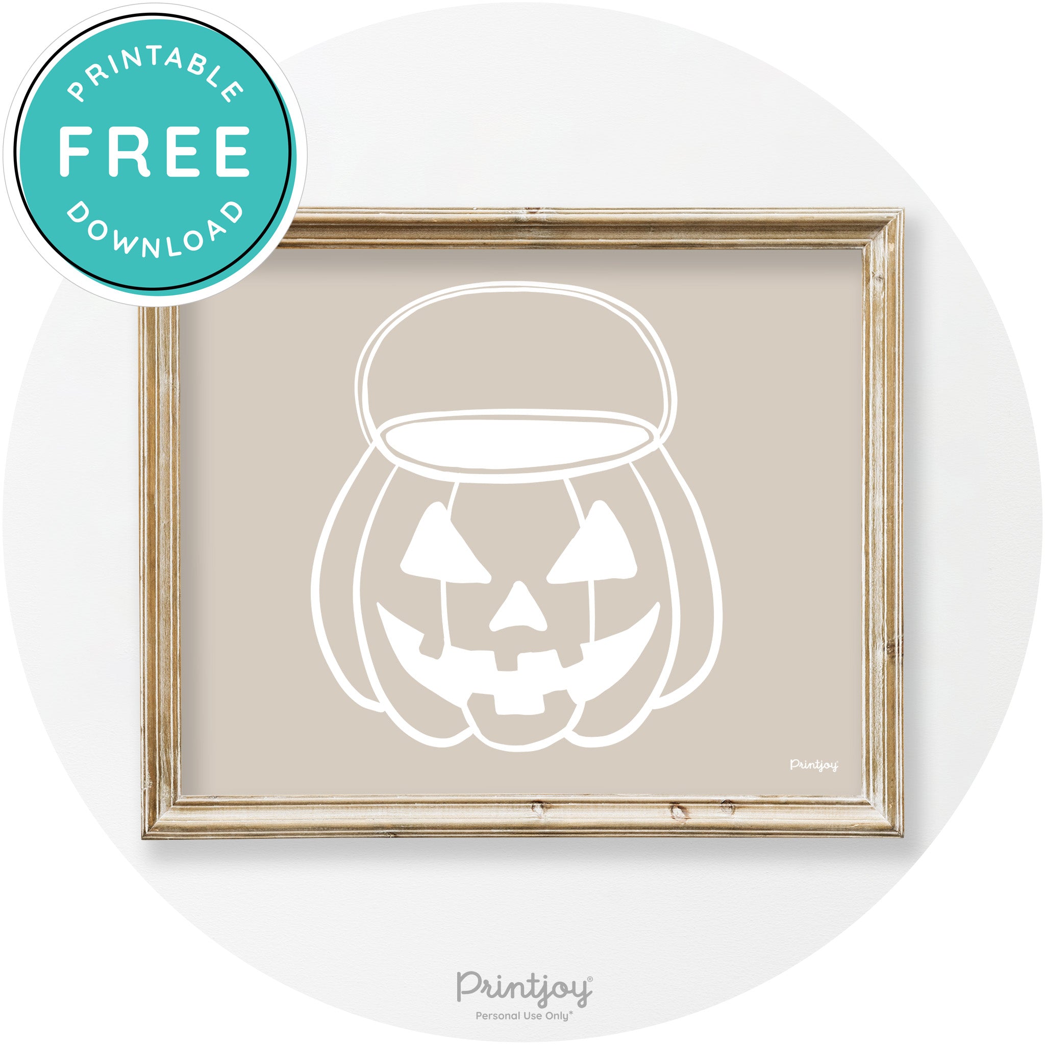Jack O Lantern Treat Bucket Vintage Halloween Wall Art Free Printable