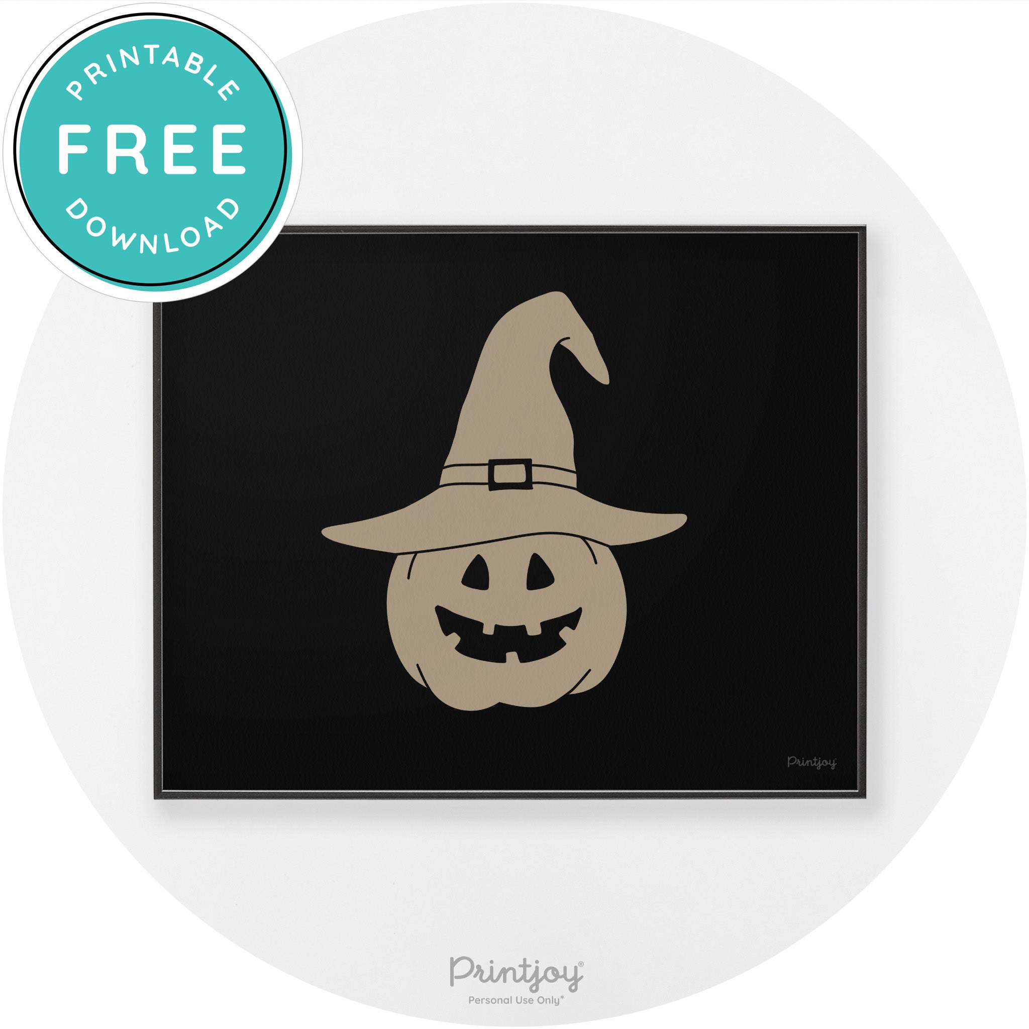 Halloween Cute Witch Jack O Lantern Chic Wall Art Printable