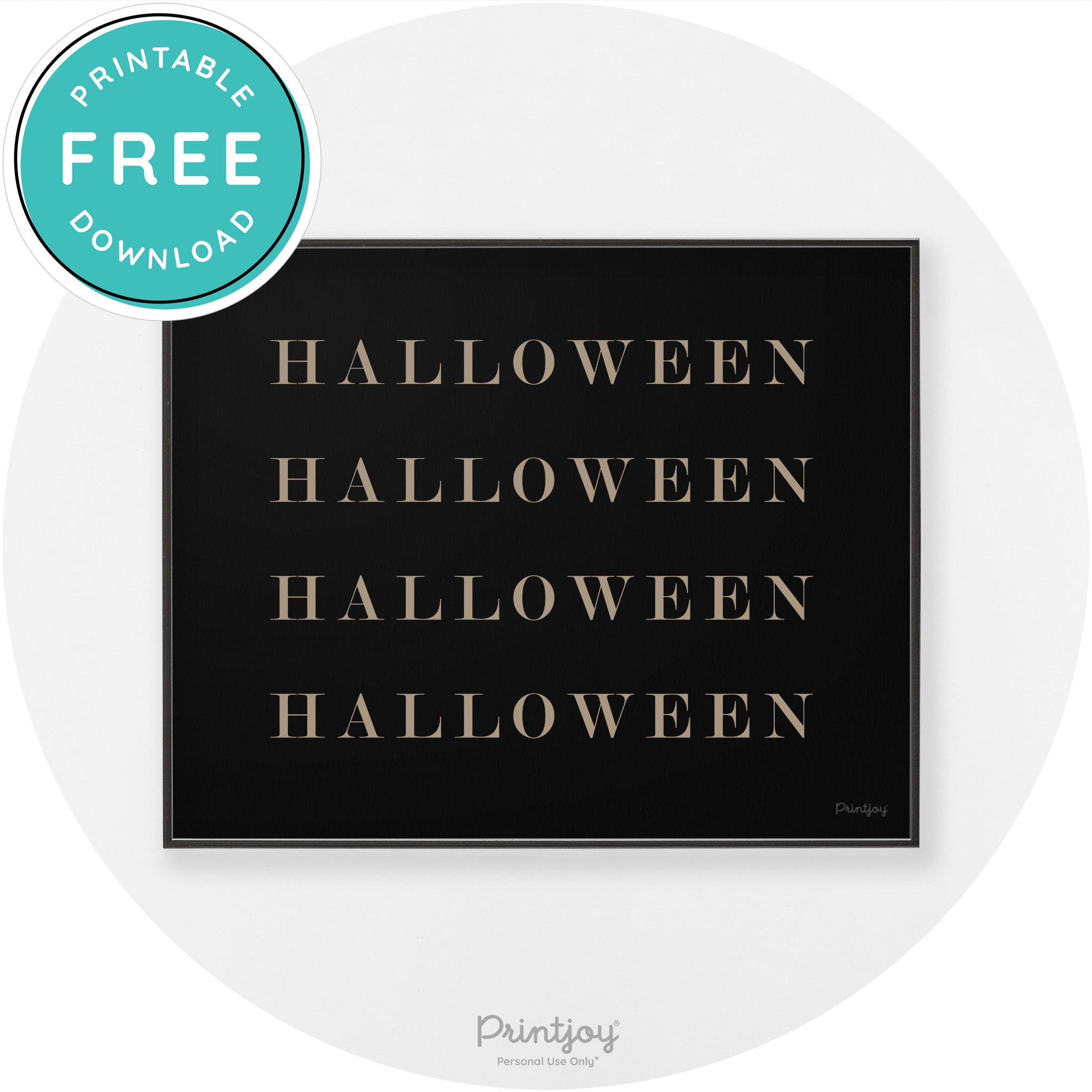 Halloween Cute Pattern Modern Chic Wall Art Decor Printable