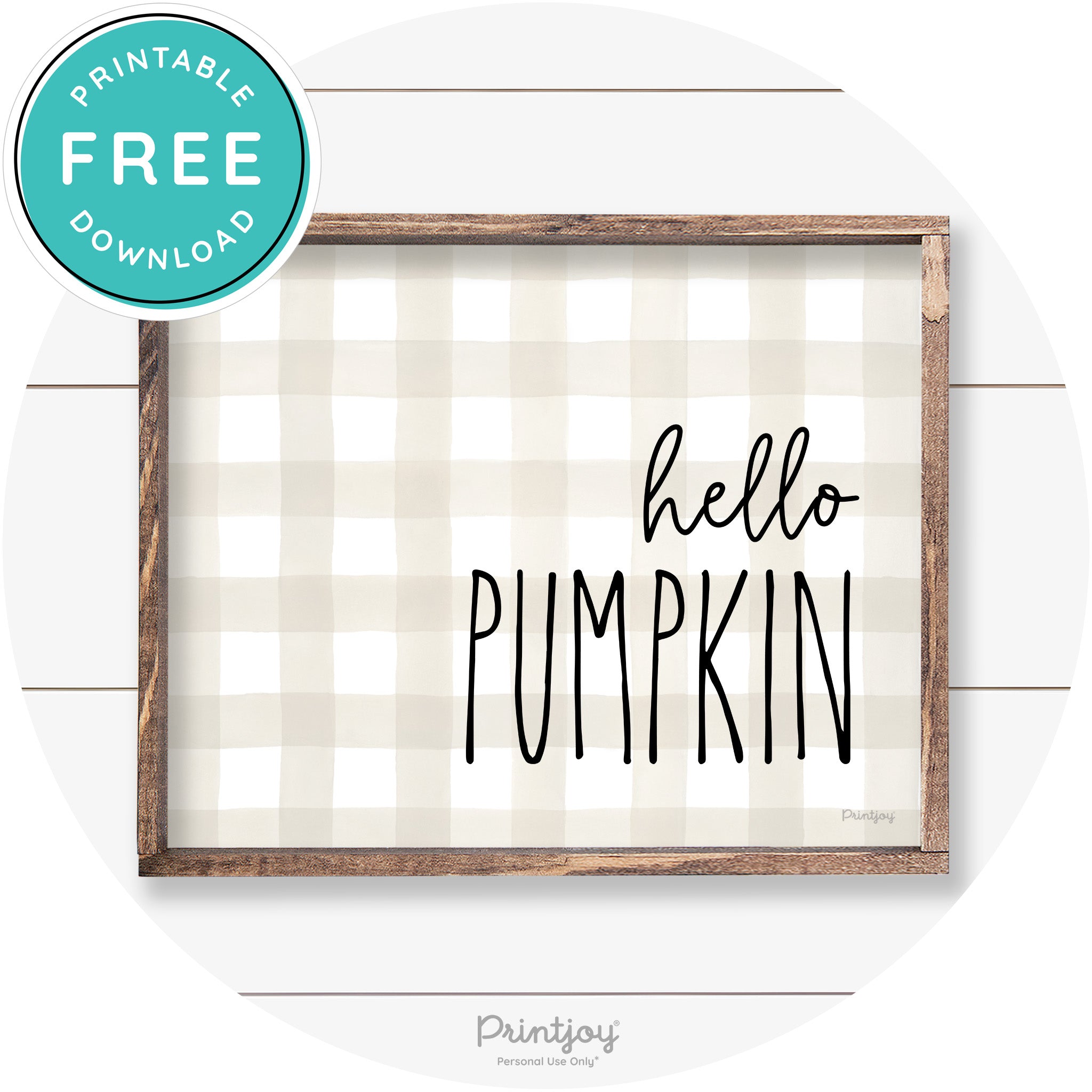 Hello Pumpkin Cute Fun Simple Farmhouse Wall Art Free Printable