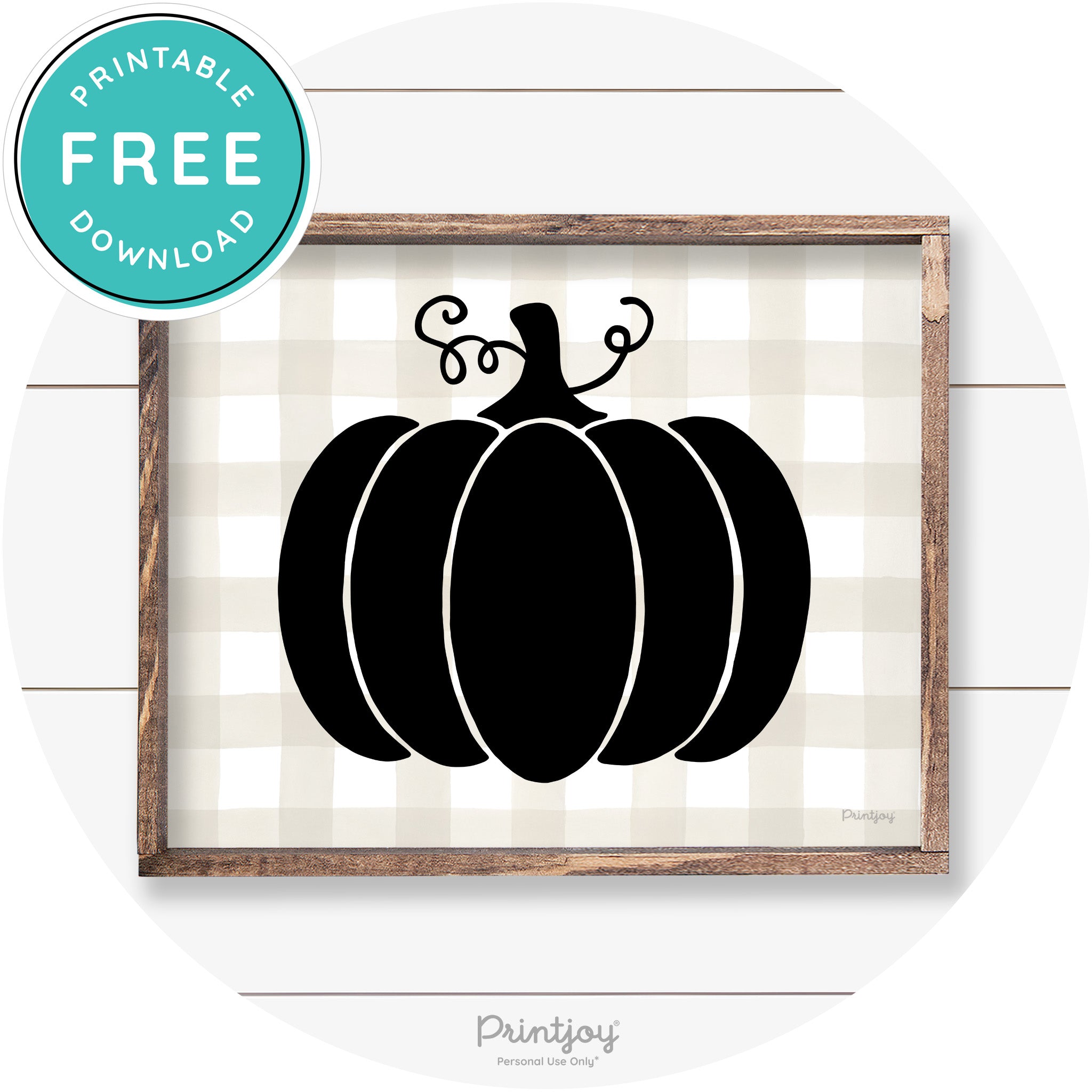 Pumpkin Thanksgiving Cute Farmhouse Wall Art Decor Free Printable