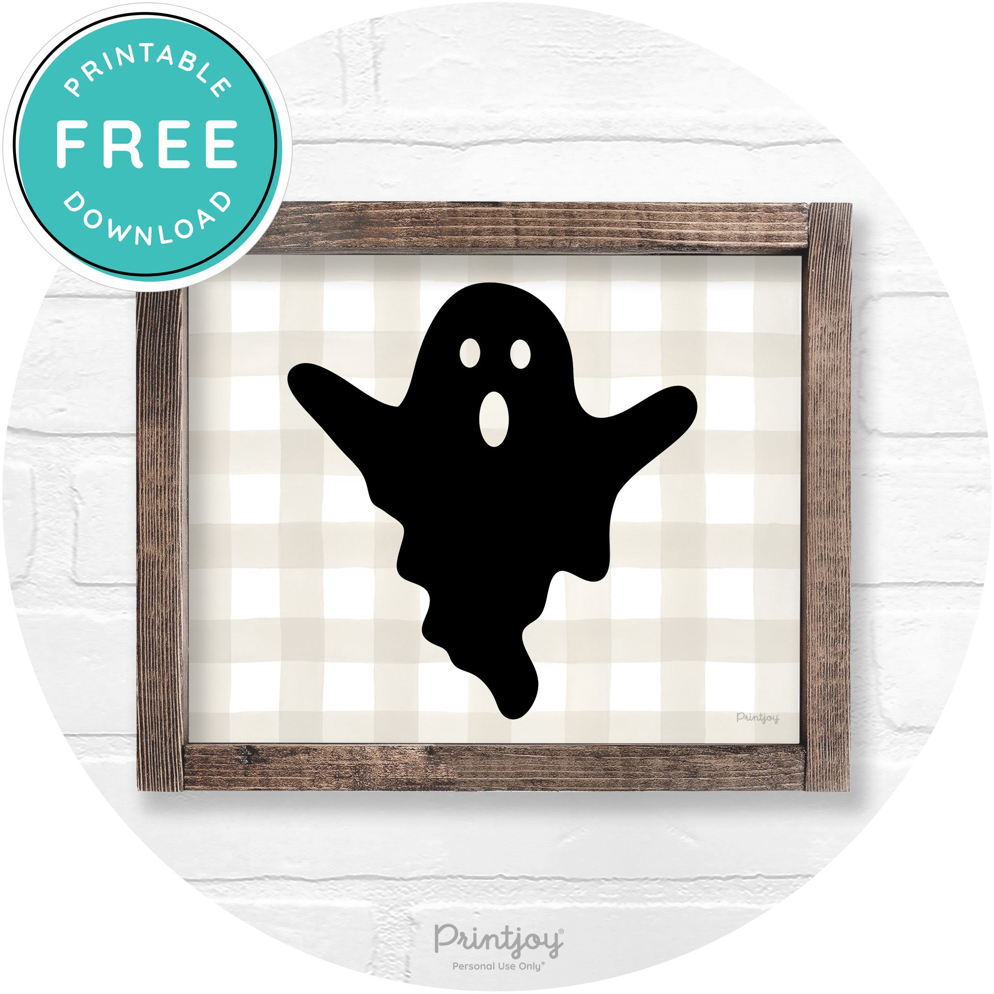 Halloween Cute Ghost Rustic Farmhouse Wall Art Free Printable