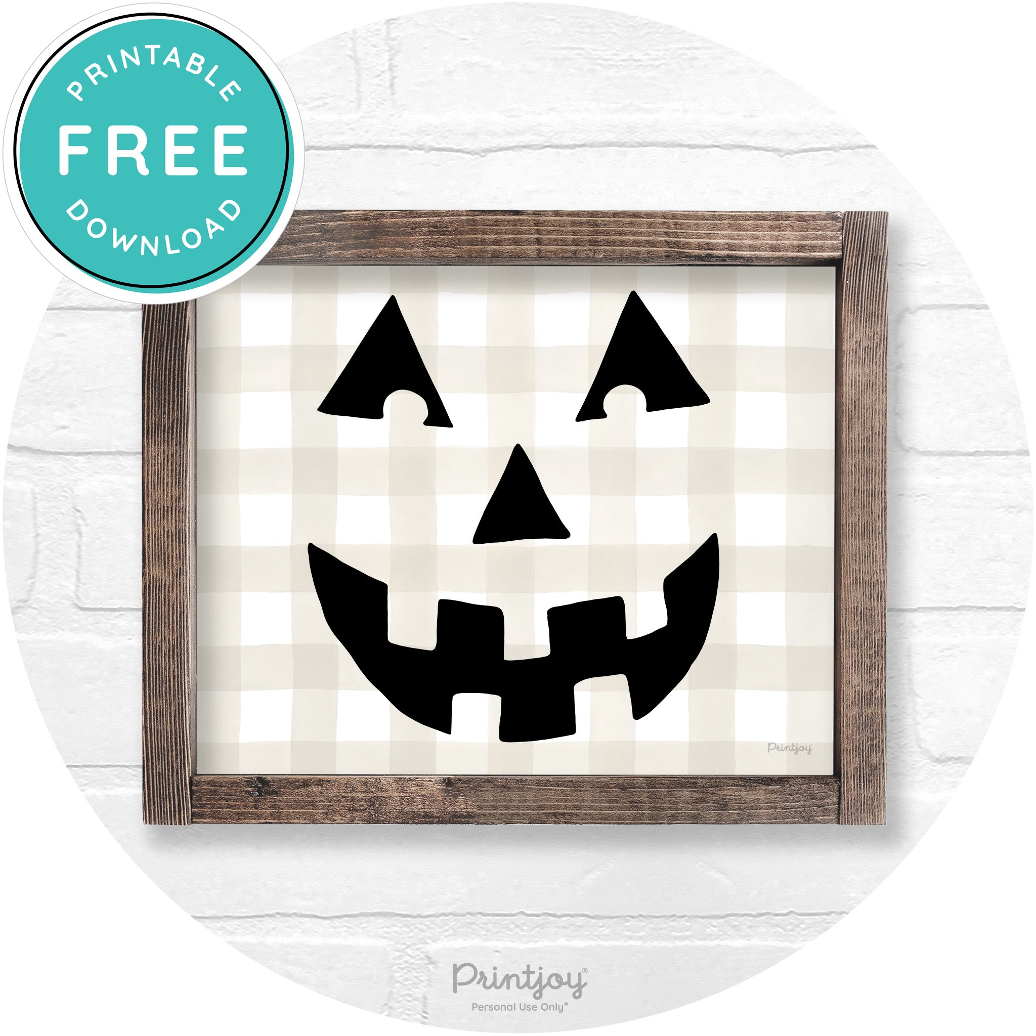 Jack O Lantern Halloween Rustic Farmhouse Wall Art Printable