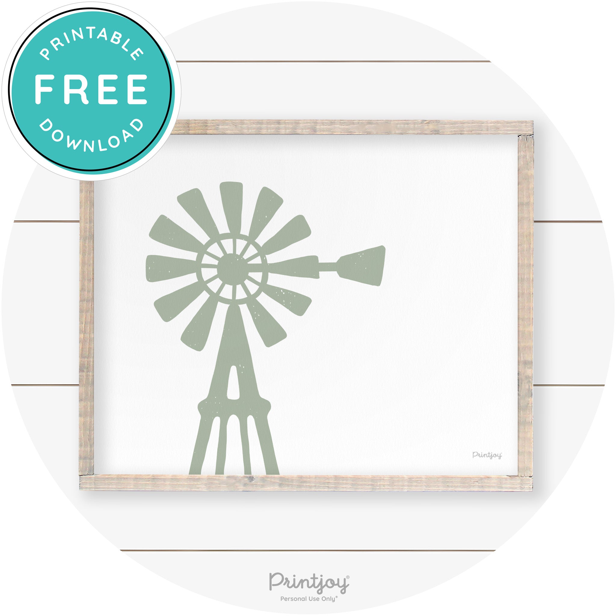 Windmill Rustic Farmhouse Living Room Wall Art Decor Free Printable