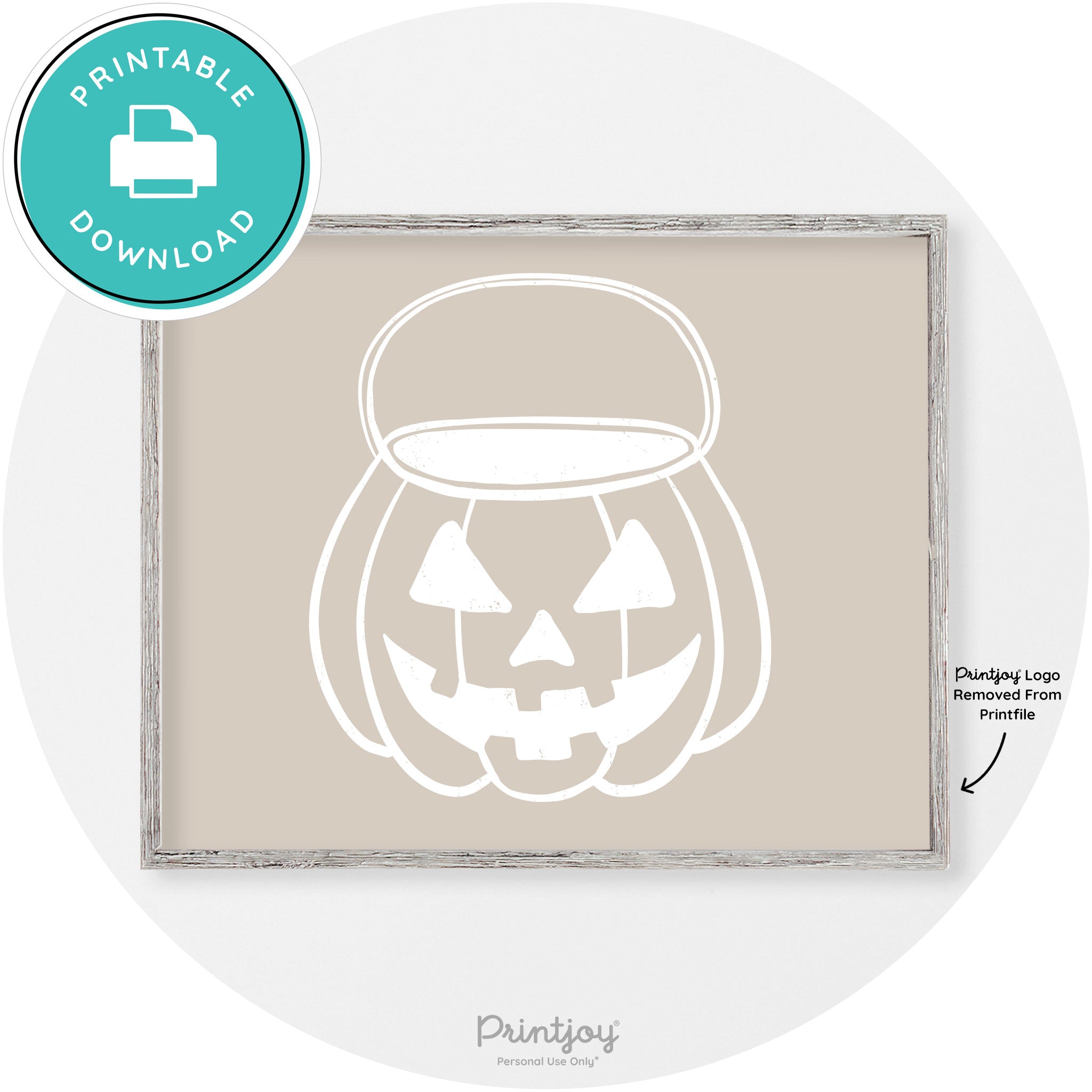 Jack O Lantern Treat Bucket Vintage Halloween Wall Art Free Printable - Printjoy