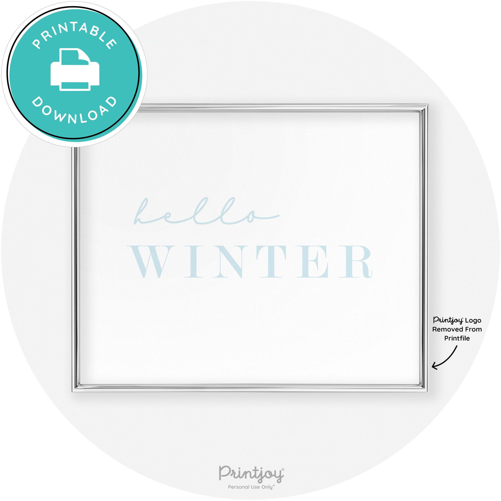 Hello Winter Cute Seasonal Modern Chic Wall Art Decor Free Printable