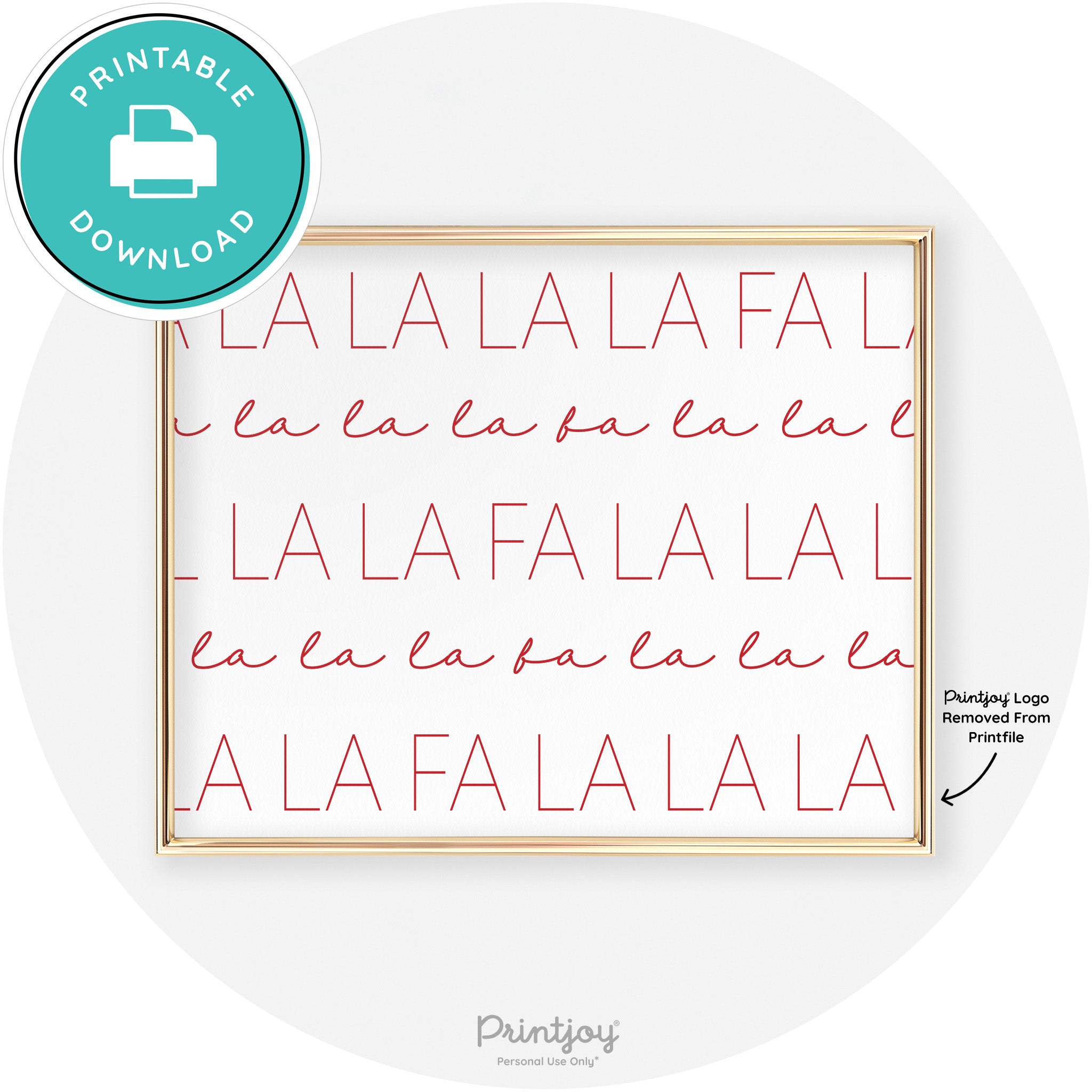 Fa La La Pattern Cute Modern Chic Wall Art Decor Free Printable