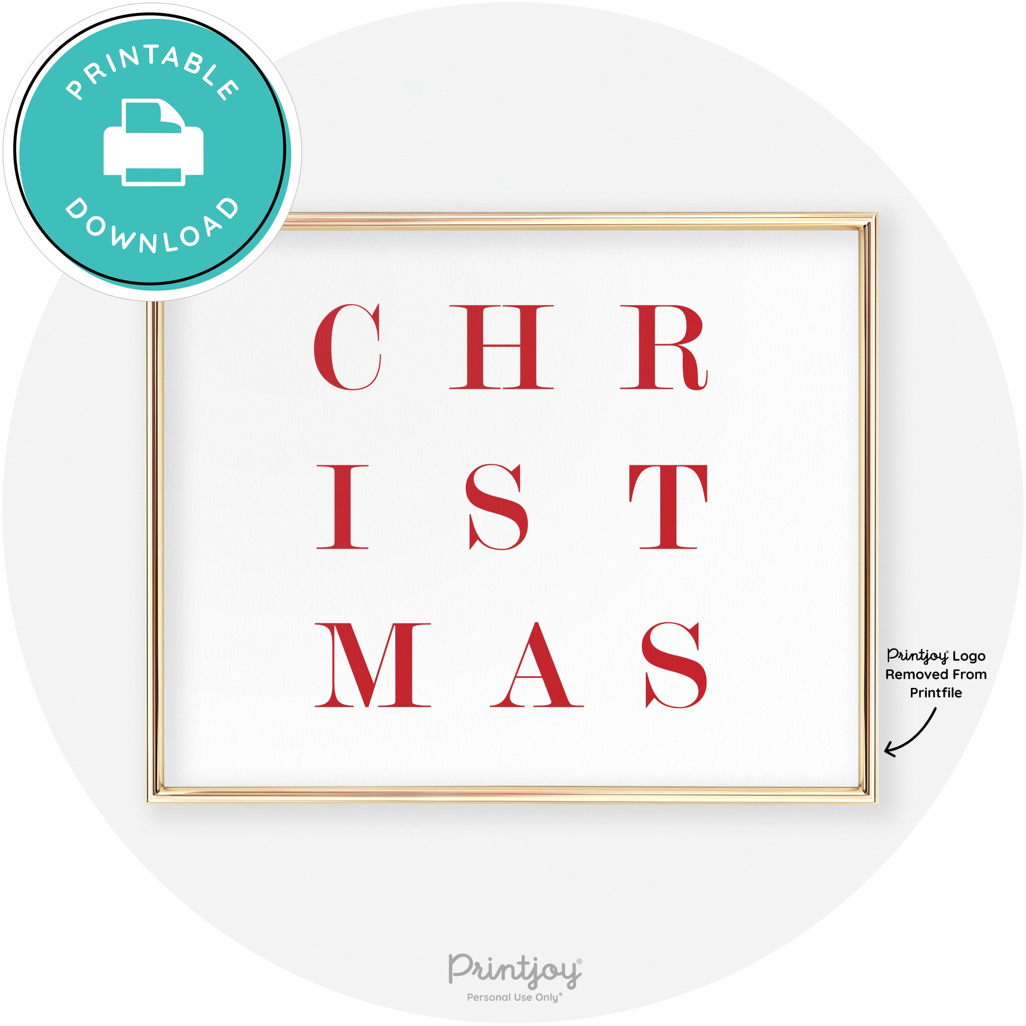 Christmas Typography Cute Modern Chic Decor Wall Art Free Printable