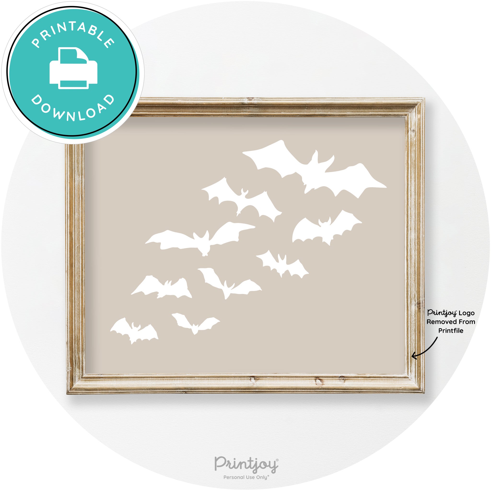 Halloween Bats Silhouette Modern Vintage Wall Art Free Printable