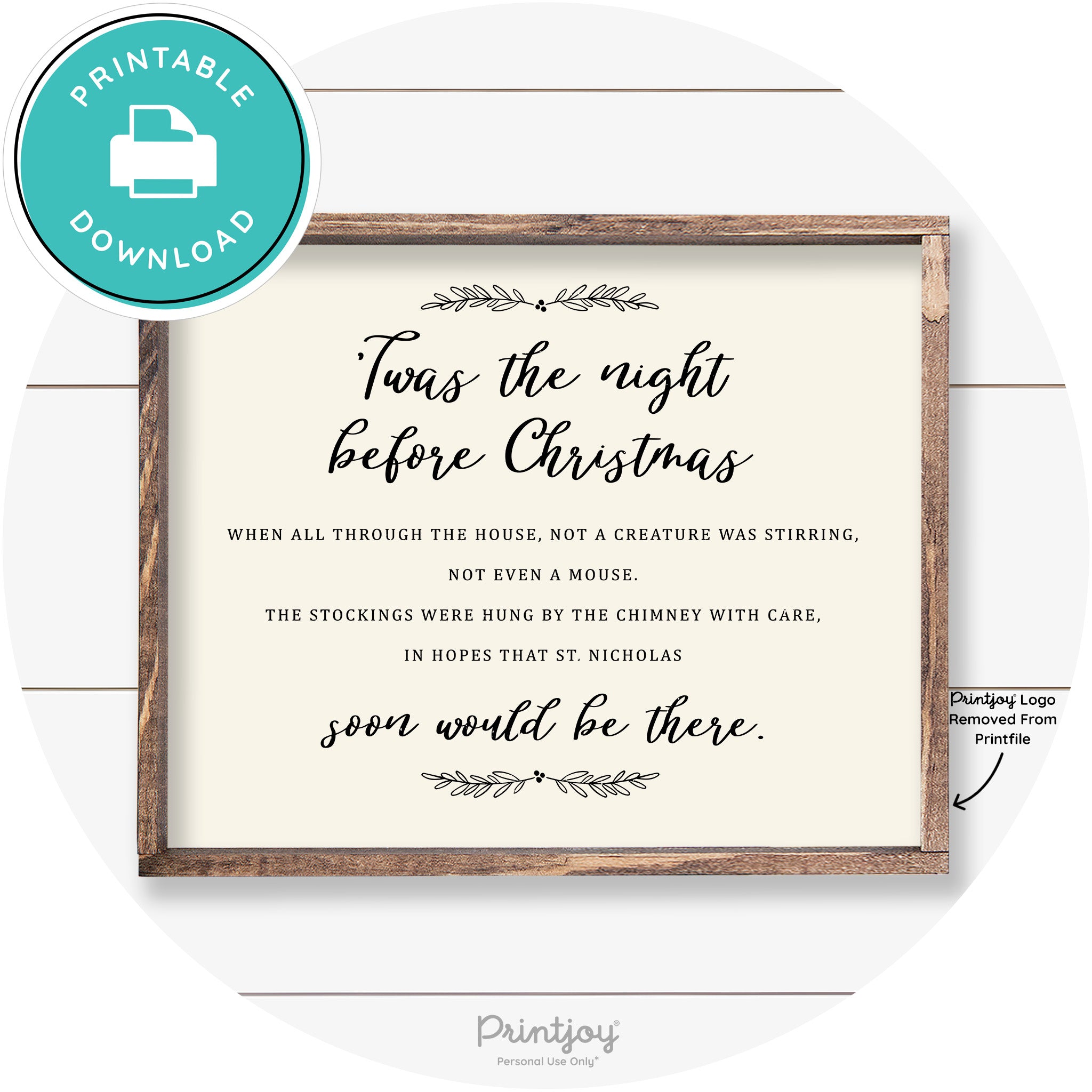 'Twas The Night Before Christmas Farmhouse Wall Art Free Printable