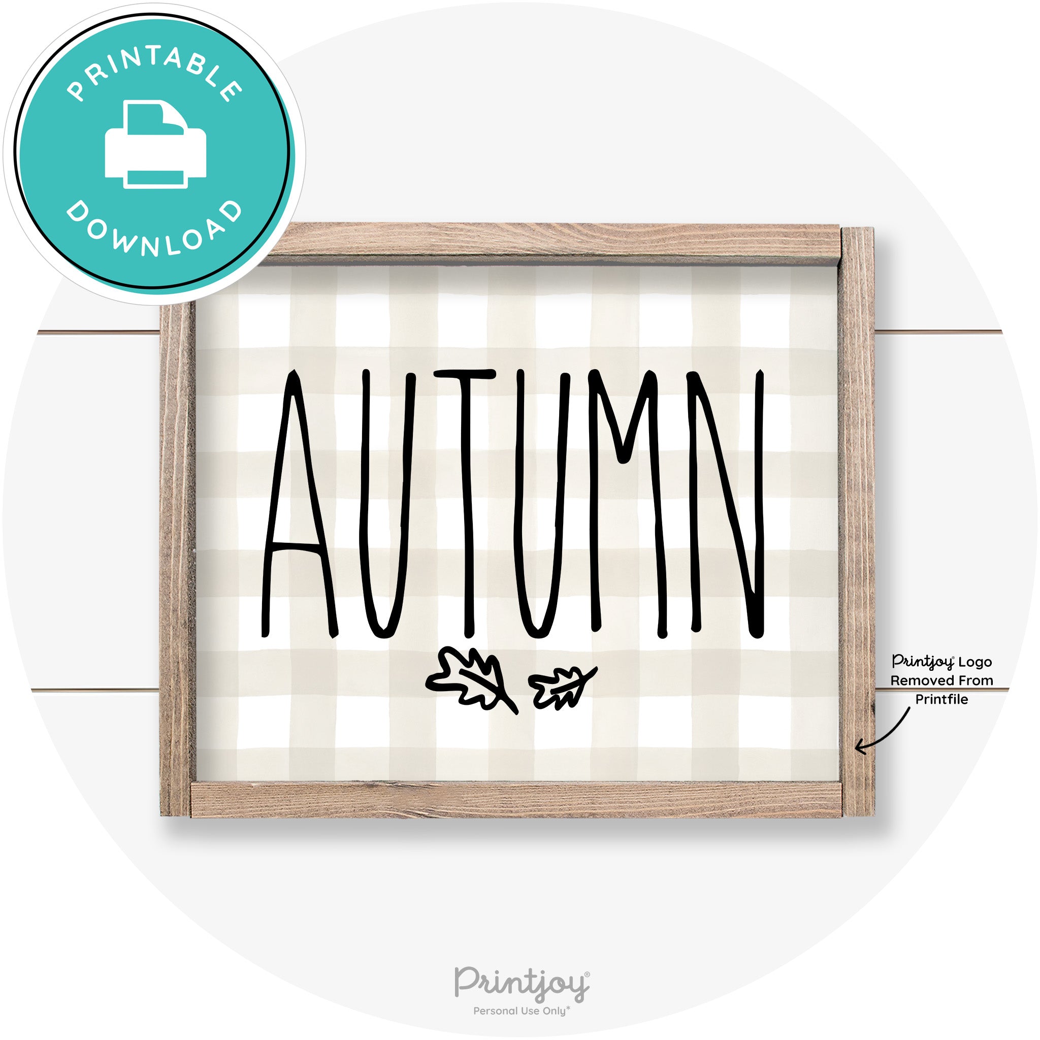 Autumn Leaves Cute Farmhouse Wall Art Decor Free Printable