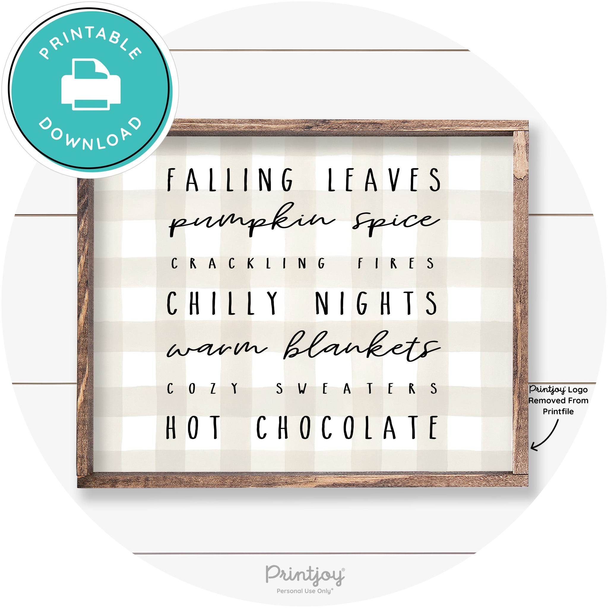 Fall Favorite Things Cute Farmhouse Autumn Wall Art Free Printable