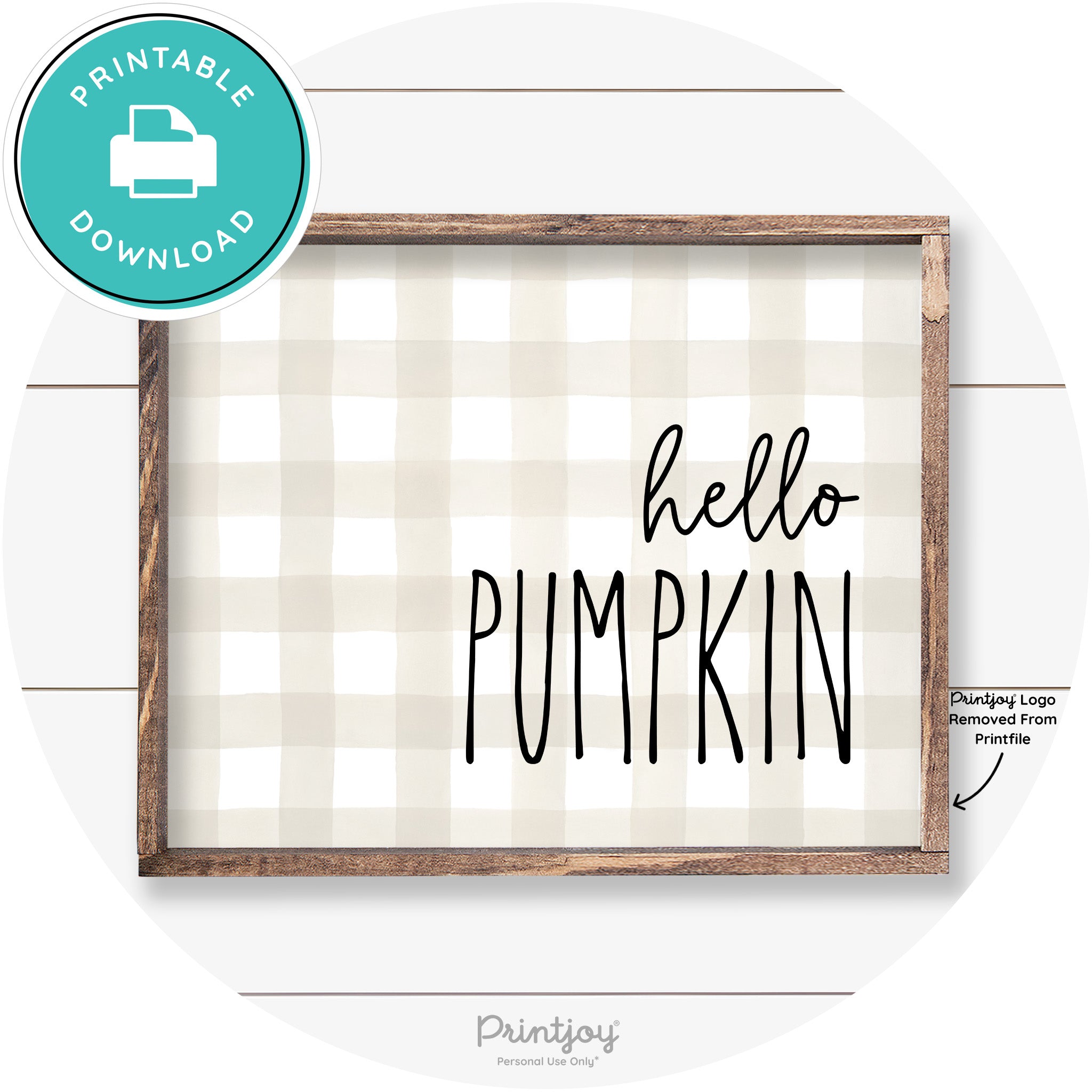 Hello Pumpkin Cute Fun Simple Farmhouse Wall Art Free Printable