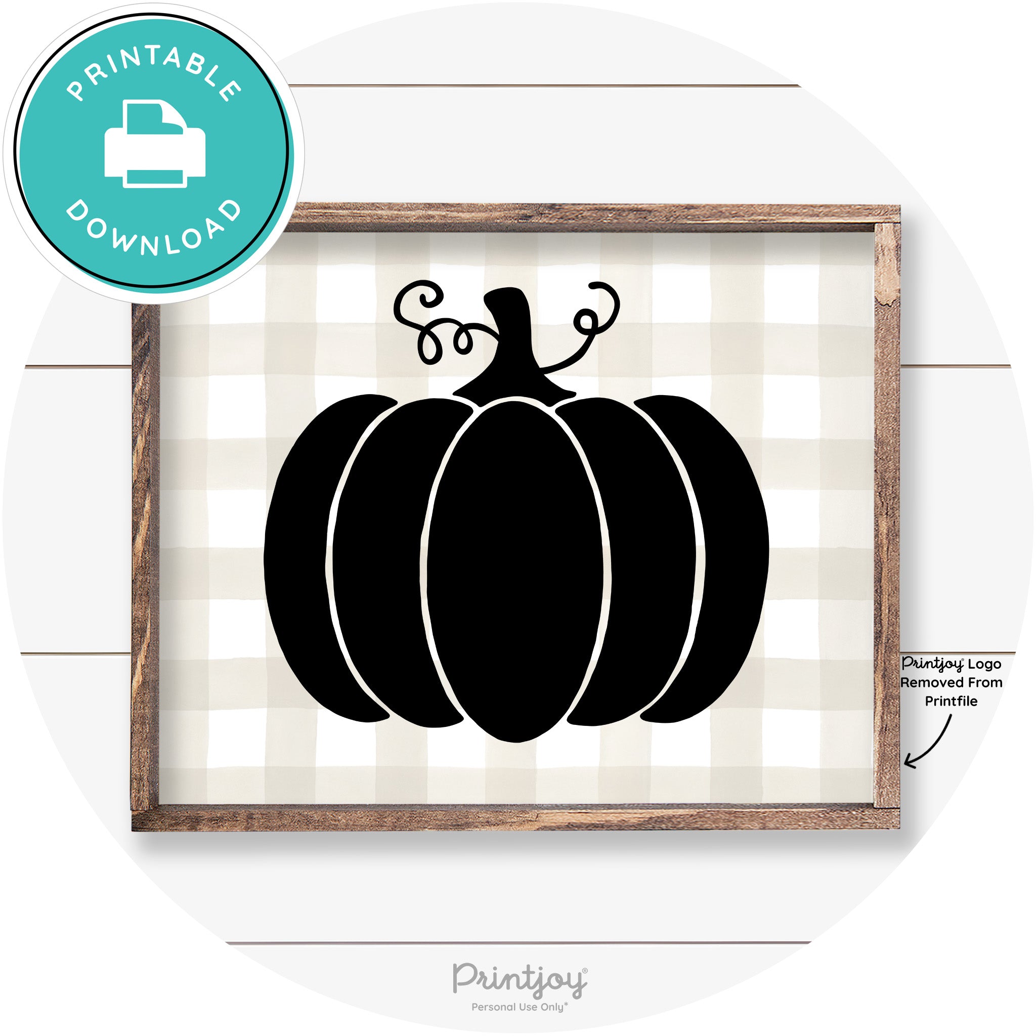 Pumpkin Thanksgiving Cute Farmhouse Wall Art Decor Free Printable