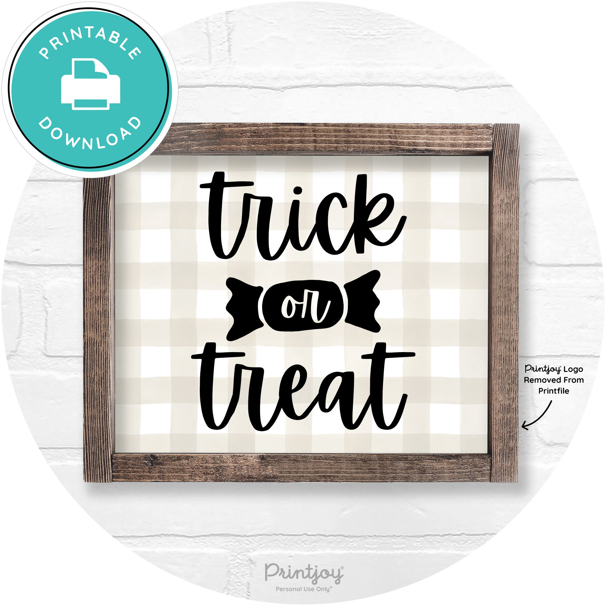 Trick Or Treat Halloween Rustic Farmhouse Wall Art Free Printable
