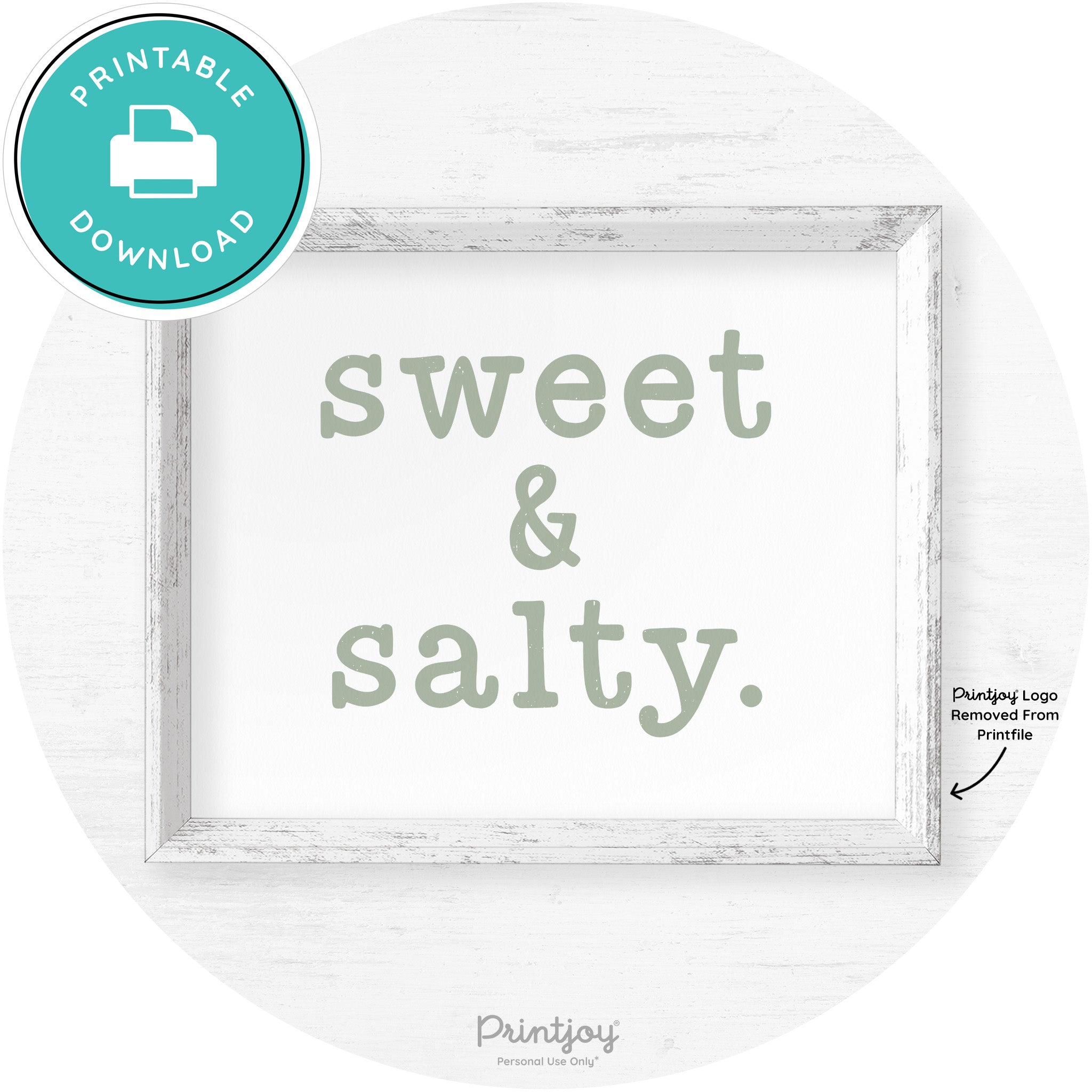 Sweet & Salty Southern Kitchen Farmhouse Wall Art Free Printable