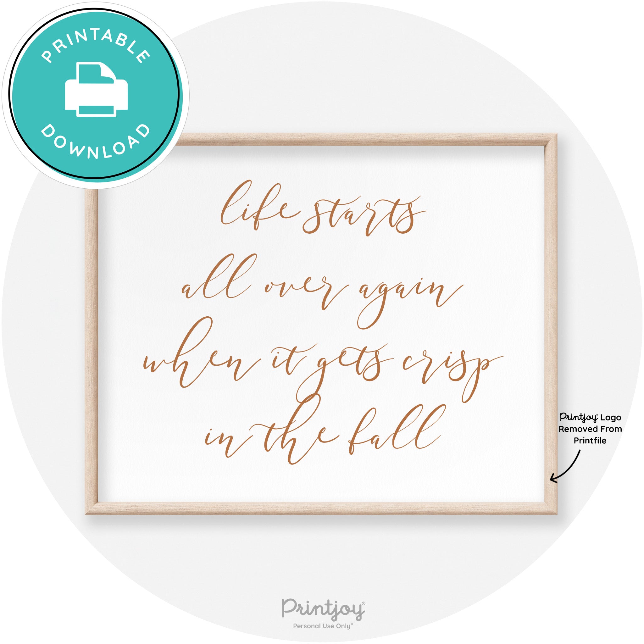 Fall Quote Modern Transitional Decor Wall Art Printable