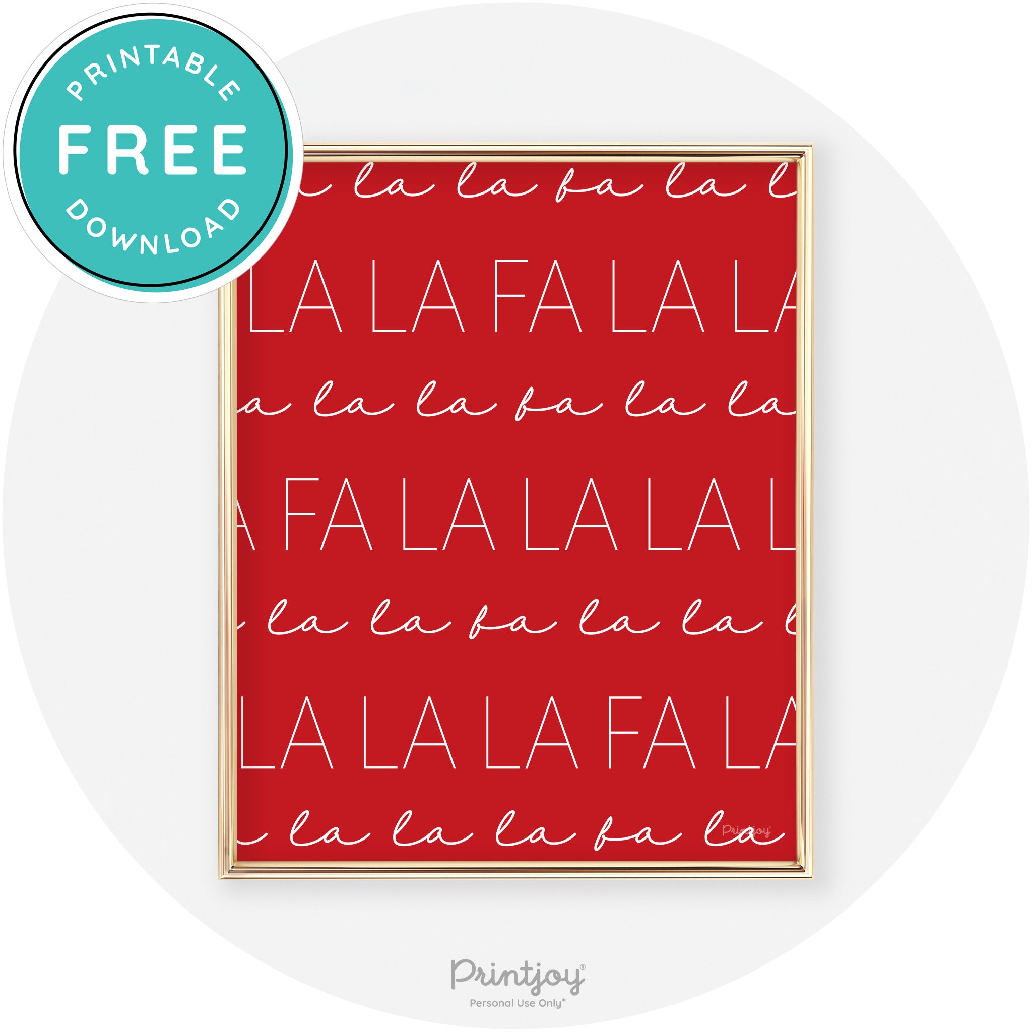 Fa La La Pattern Cute Modern Chic Wall Art Decor Free Printable
