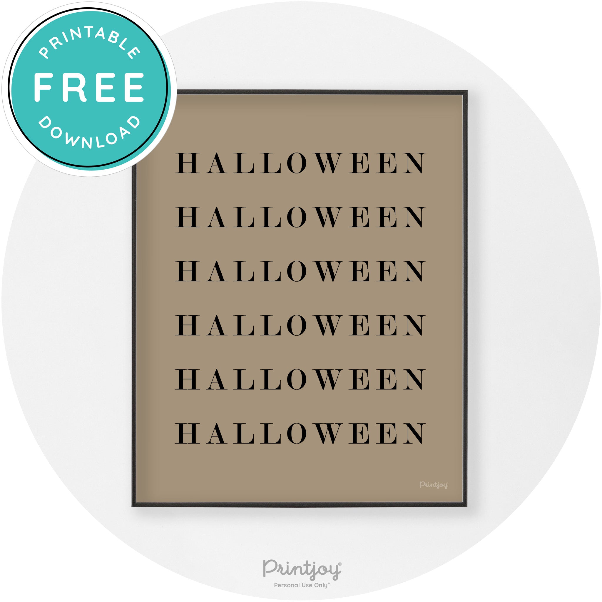 Halloween Cute Pattern Modern Chic Wall Art Decor Printable