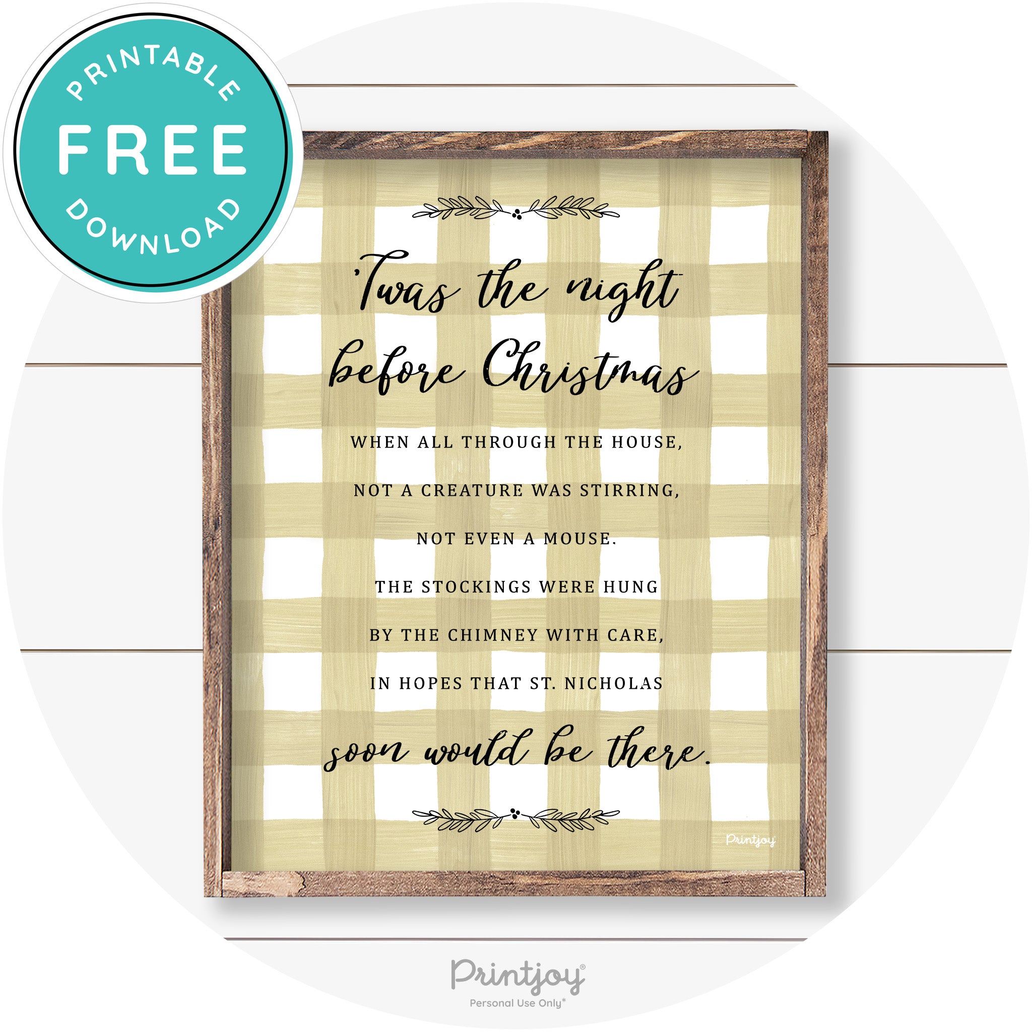 'Twas The Night Before Christmas Farmhouse Wall Art Free Printable