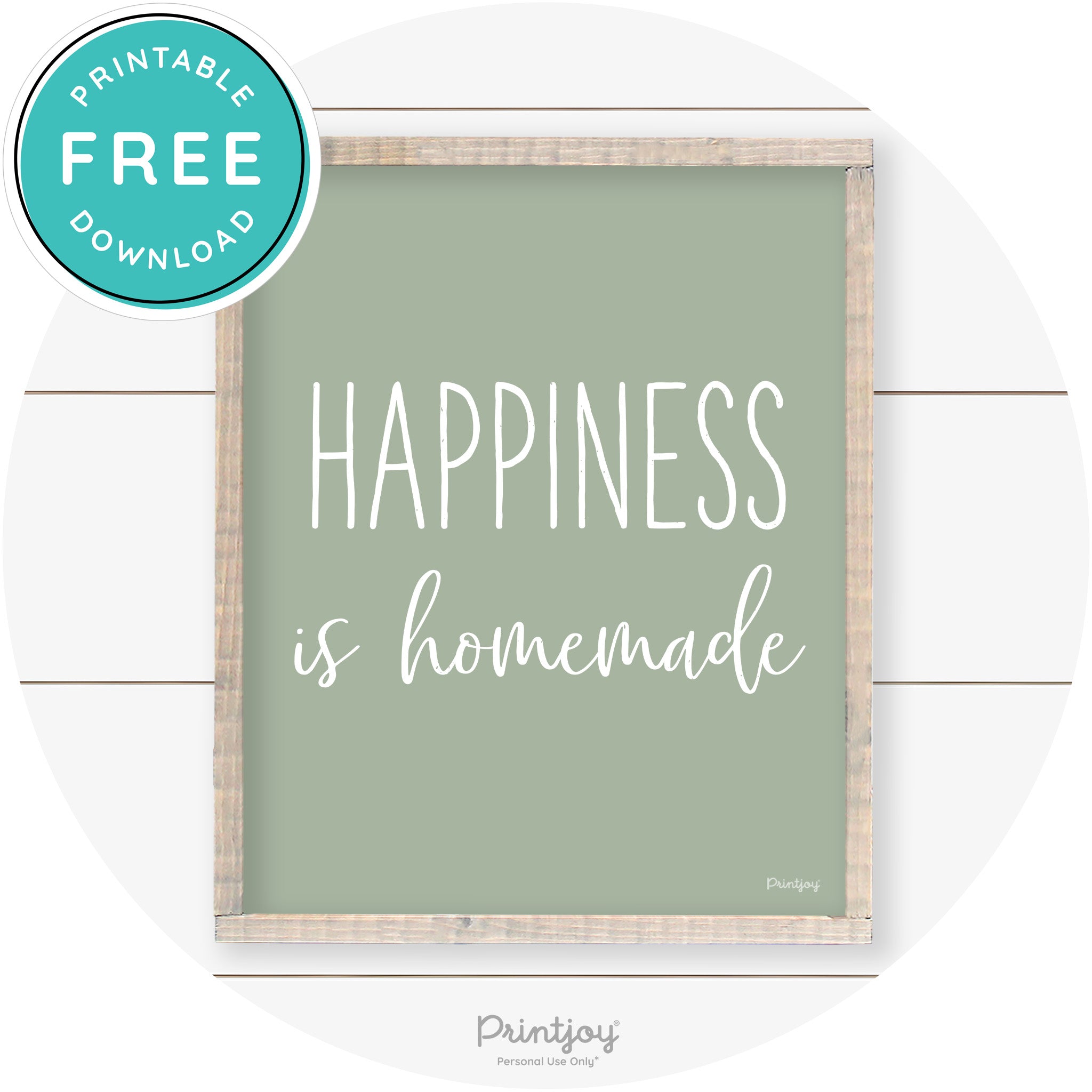 Happiness Is Homemade Kitchen Farmhouse Wall Art Free Printable