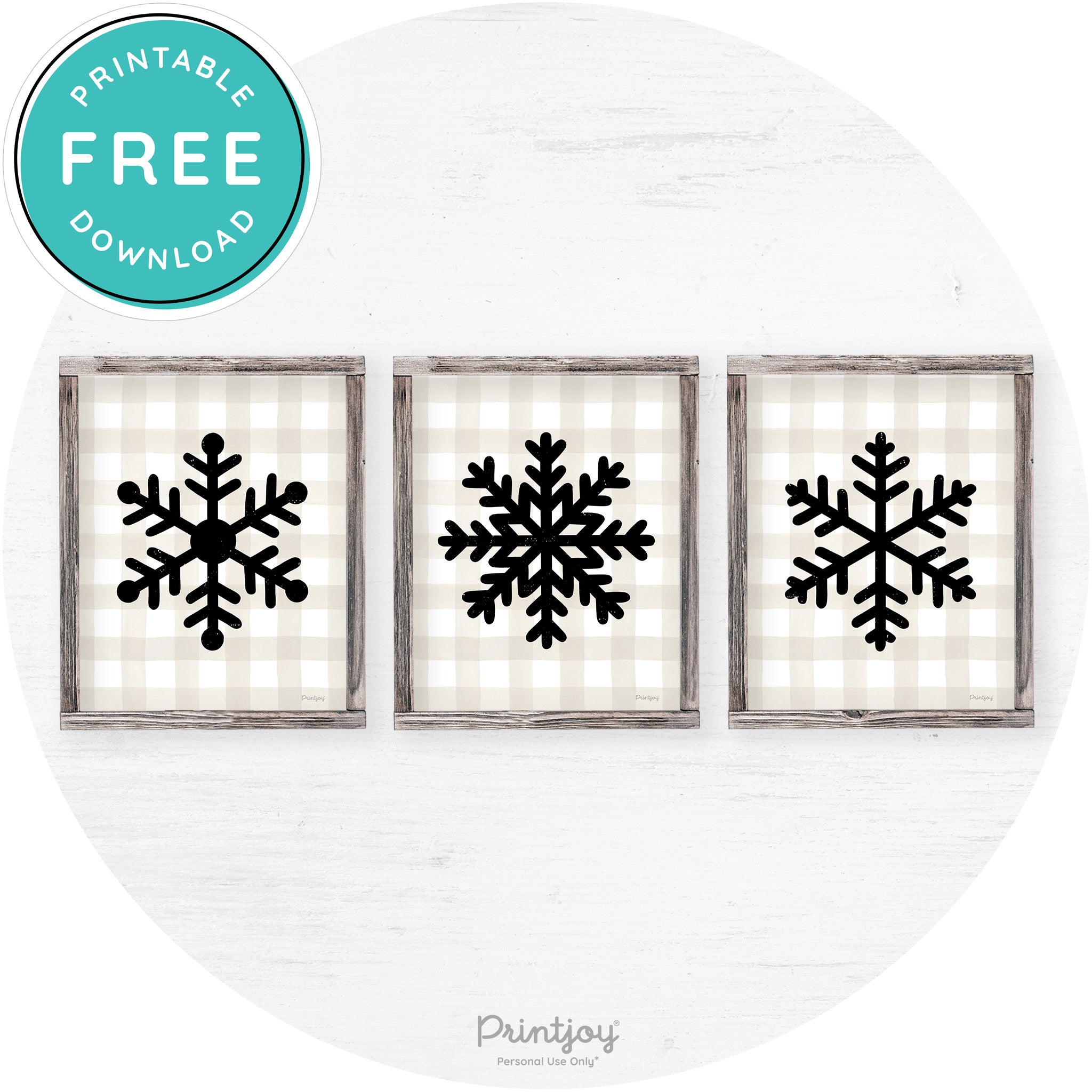 Snowflake Silhouettes Set Of 3 Winter Farmhouse Wall Art Free Printable