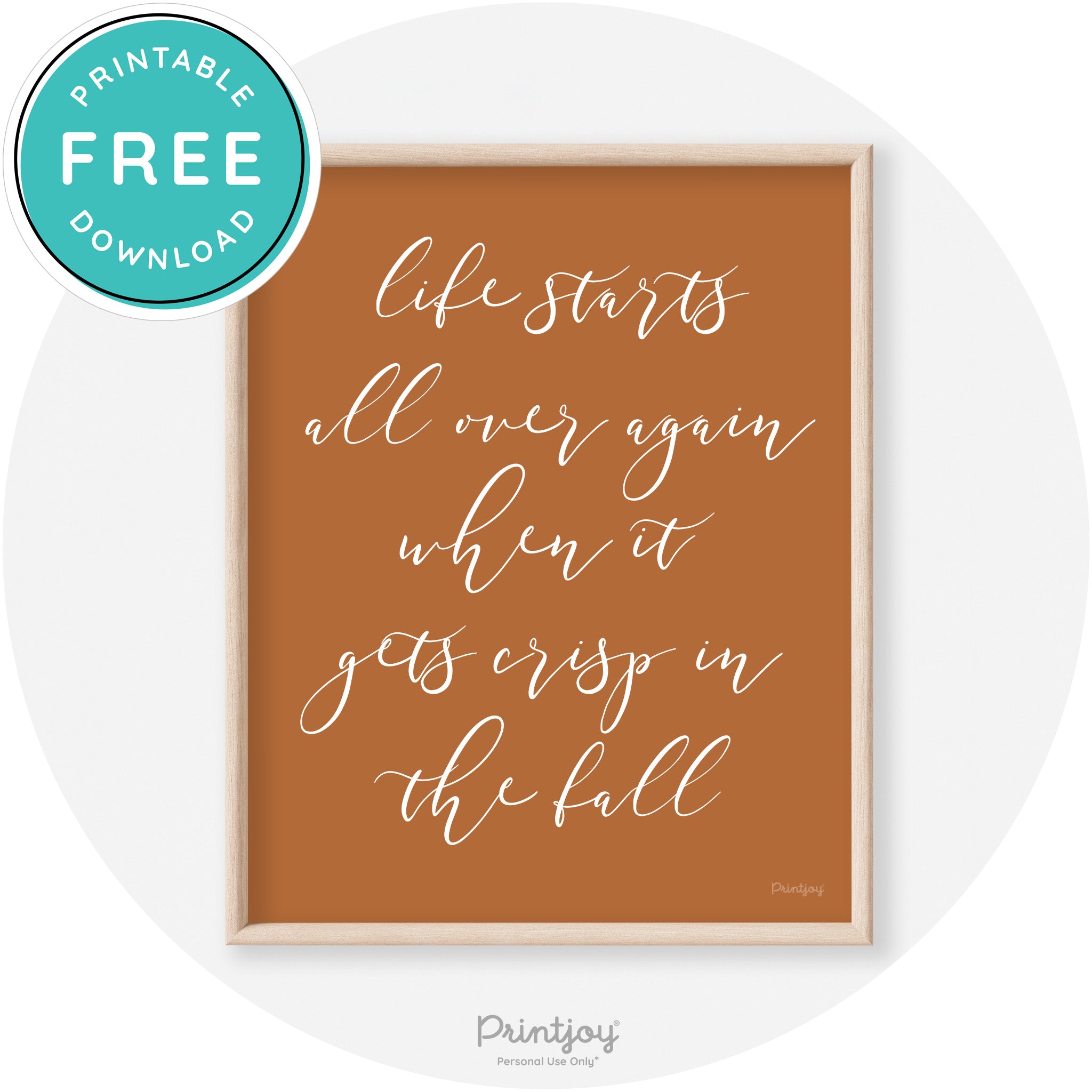 Fall Quote Modern Transitional Decor Wall Art Printable