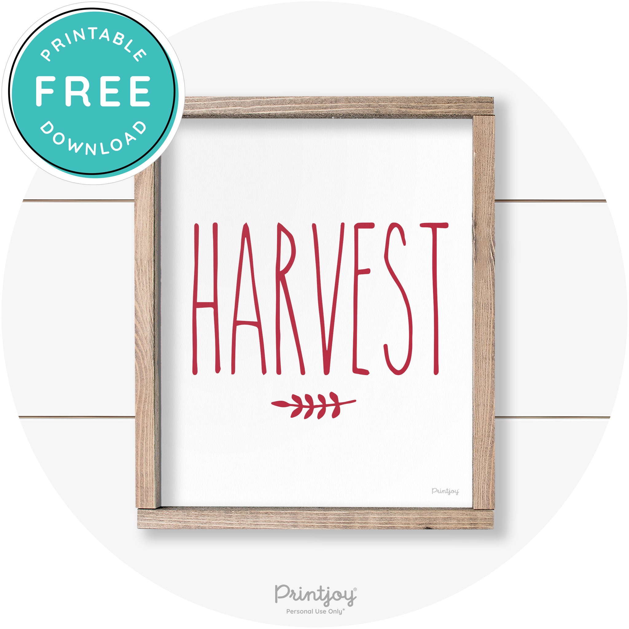 Fall Harvest Tall Letting Cute Farmhouse Wall Art Printable