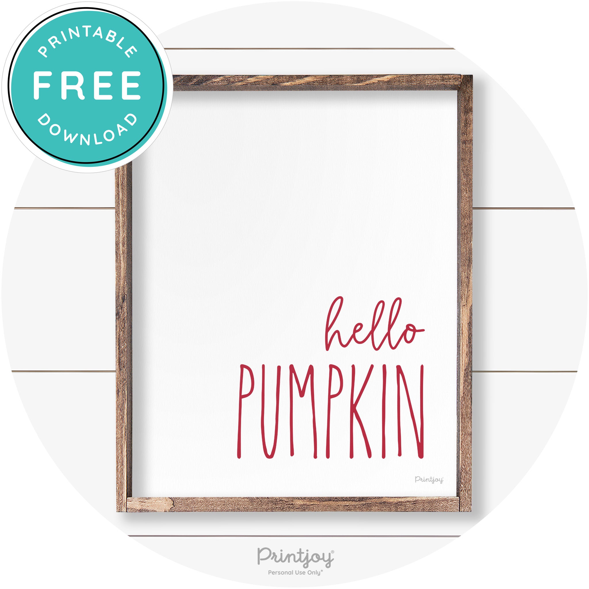 Hello Pumpkin Cute Fun Simple Farmhouse Wall Art Free Printable