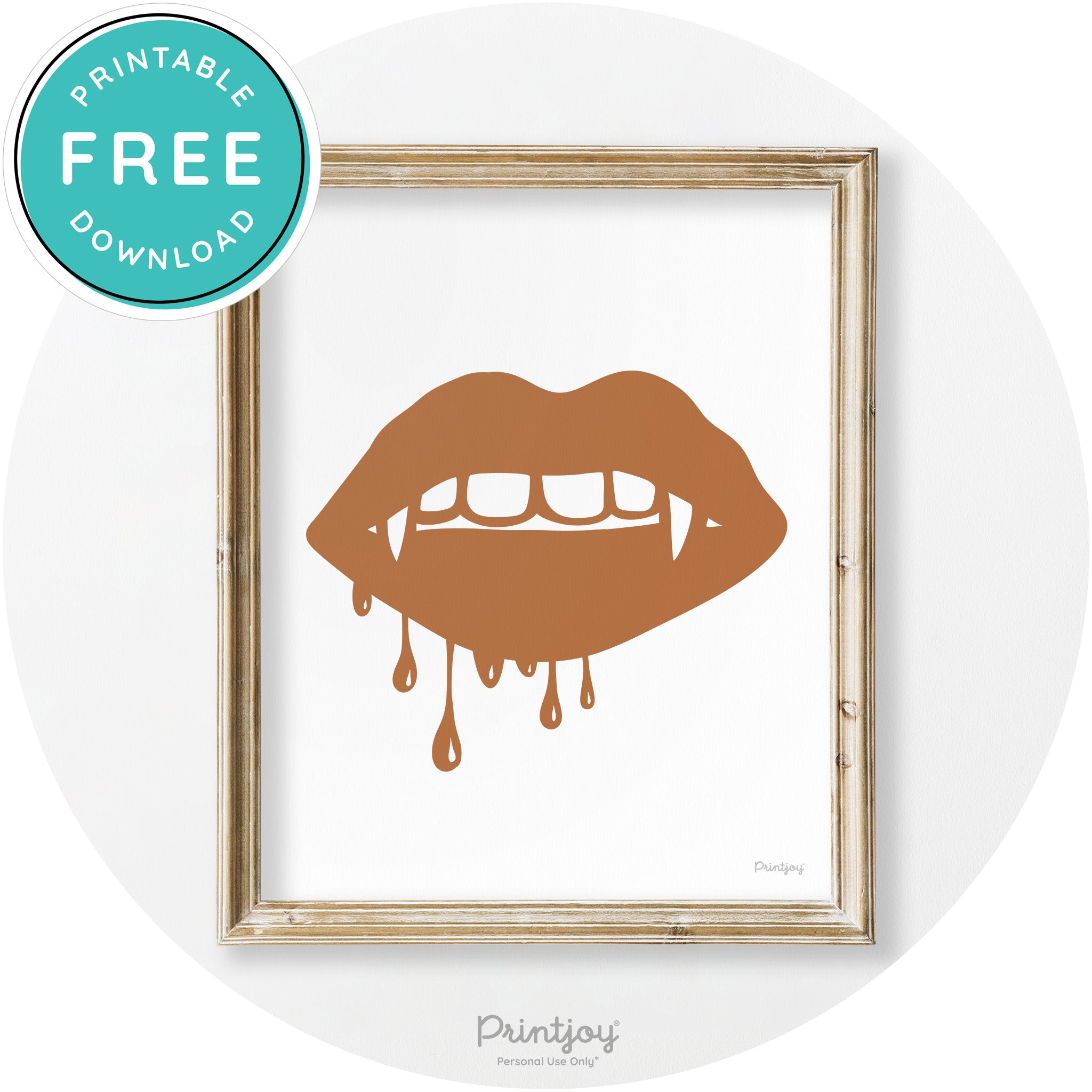 Dracula Fangs Teeth Modern Vintage Halloween Wall Art Free Printable