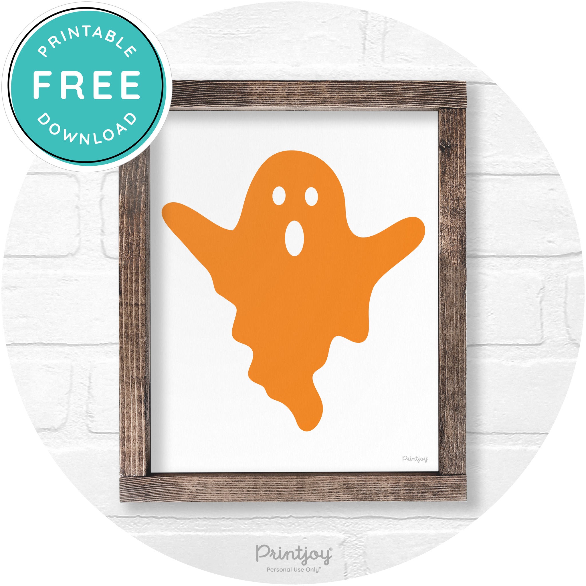 Halloween Cute Ghost Rustic Farmhouse Wall Art Free Printable