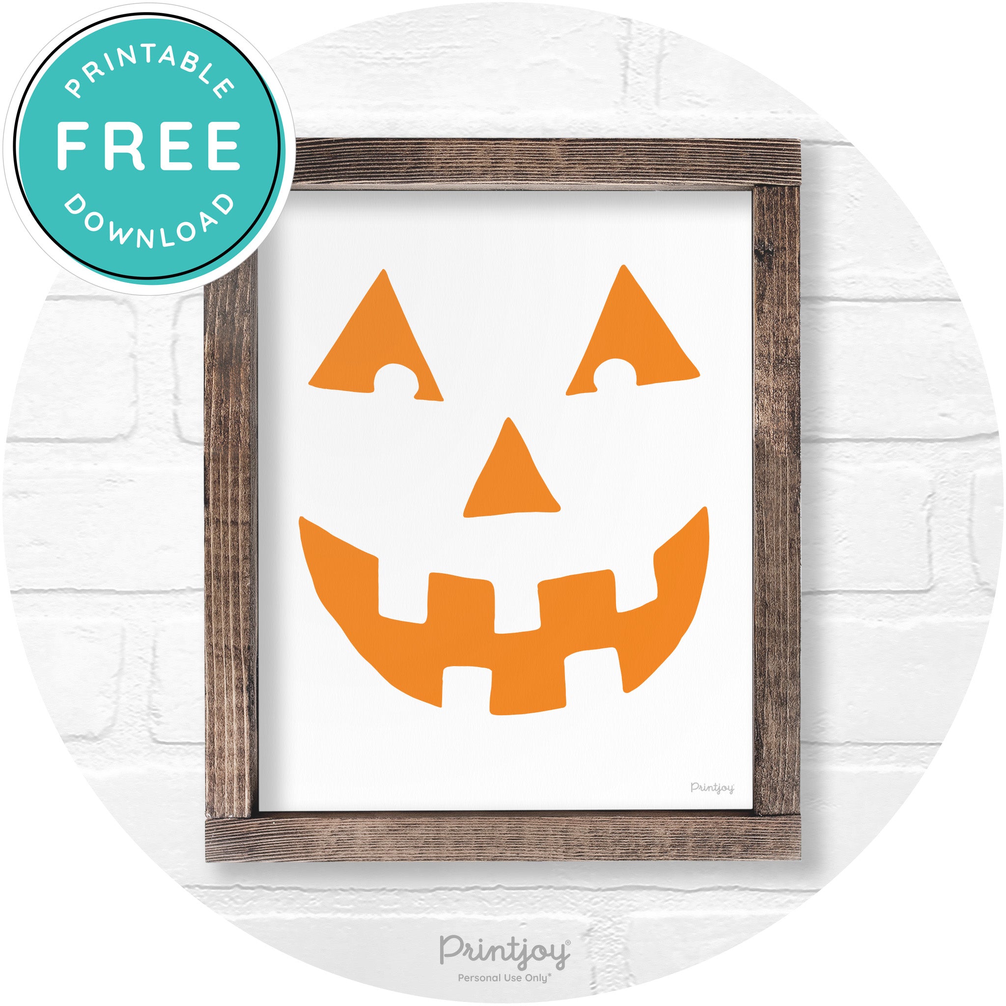 Jack O Lantern Halloween Rustic Farmhouse Wall Art Printable