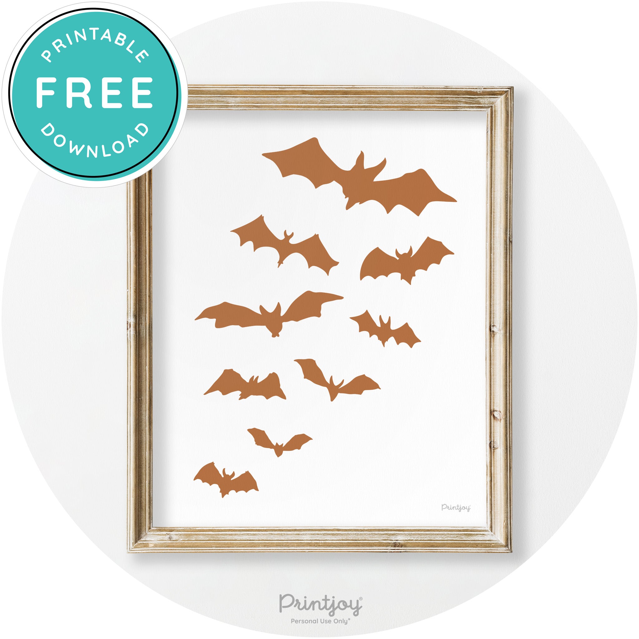 Halloween Bats Silhouette Modern Vintage Wall Art Free Printable