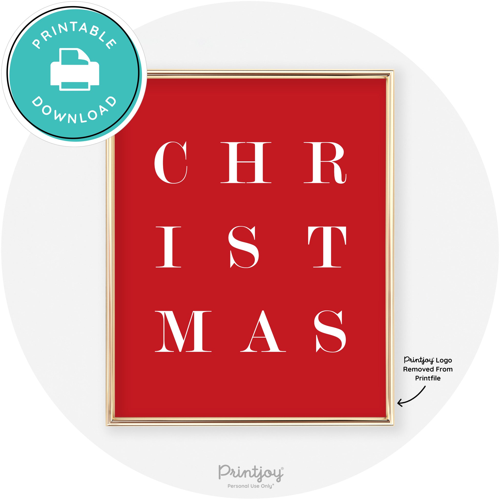 Christmas Typography Cute Modern Chic Decor Wall Art Free Printable