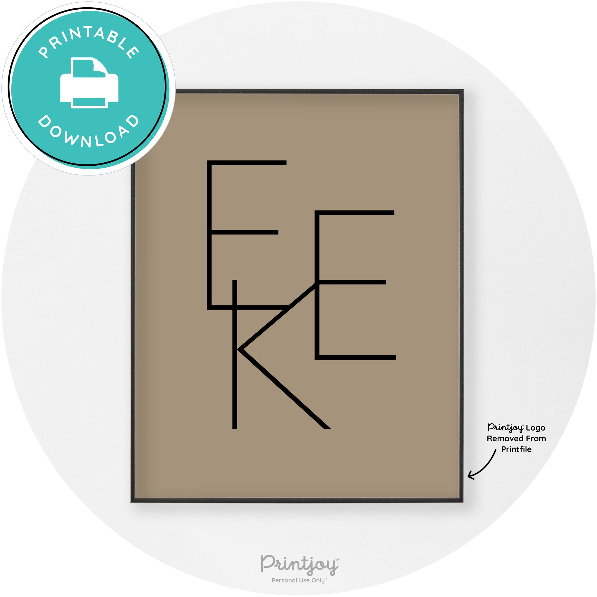 Eek Halloween Modern Chic Lettering Wall Art Decor Free Printable