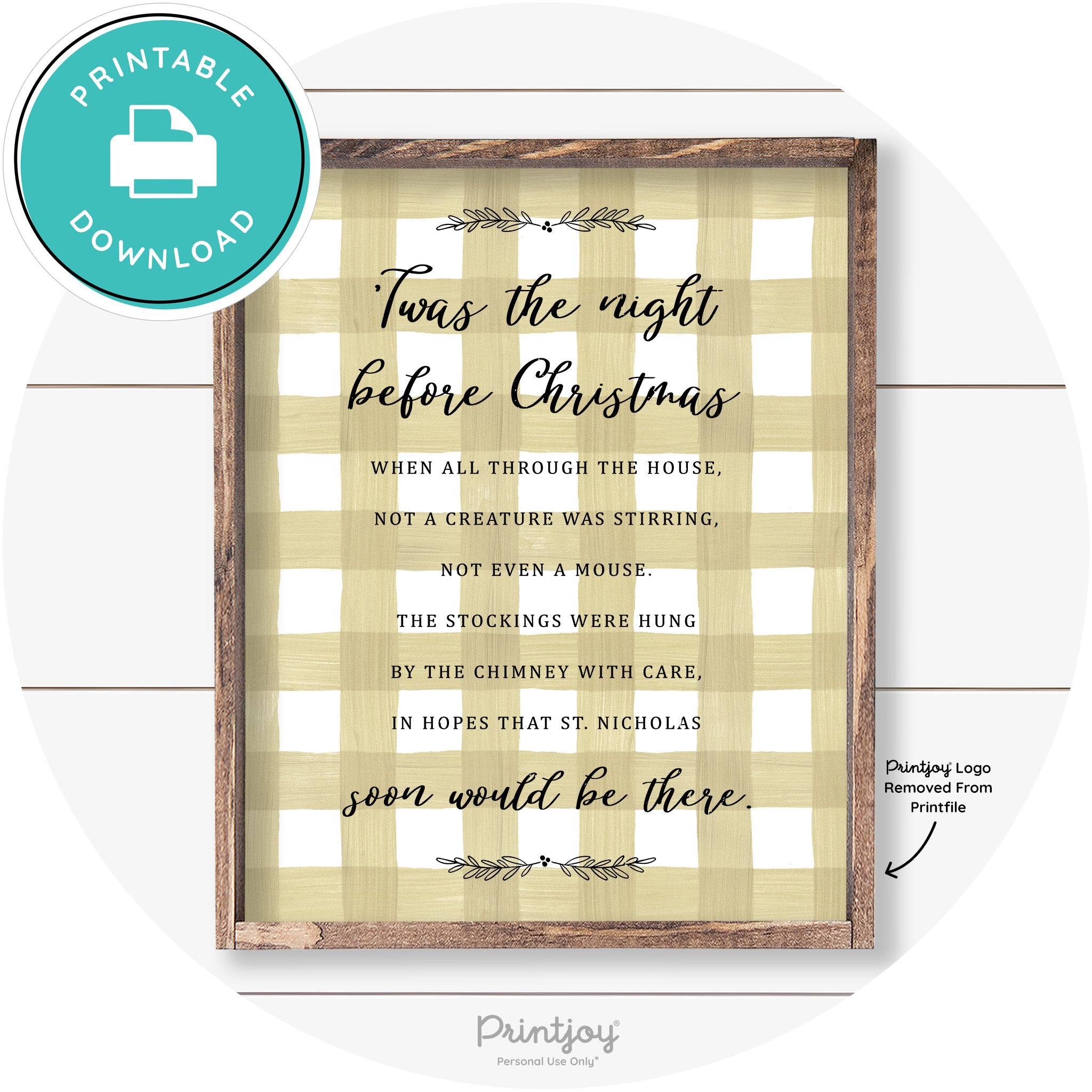 'Twas The Night Before Christmas Farmhouse Wall Art Free Printable