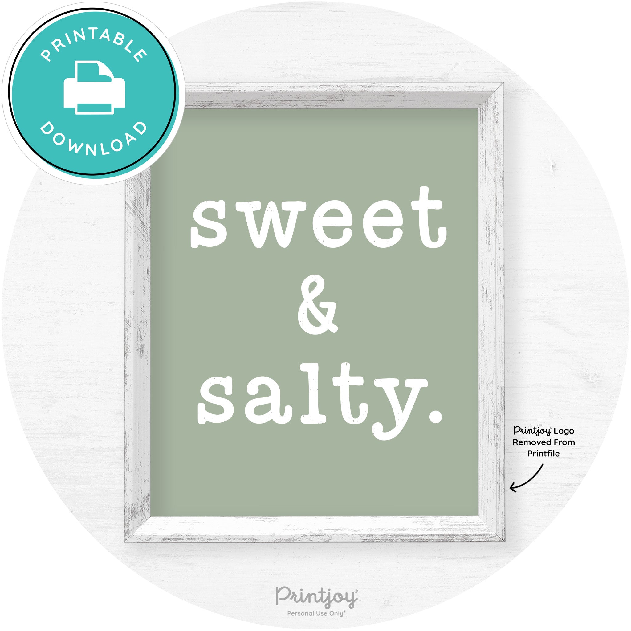 Sweet & Salty Southern Kitchen Farmhouse Wall Art Free Printable