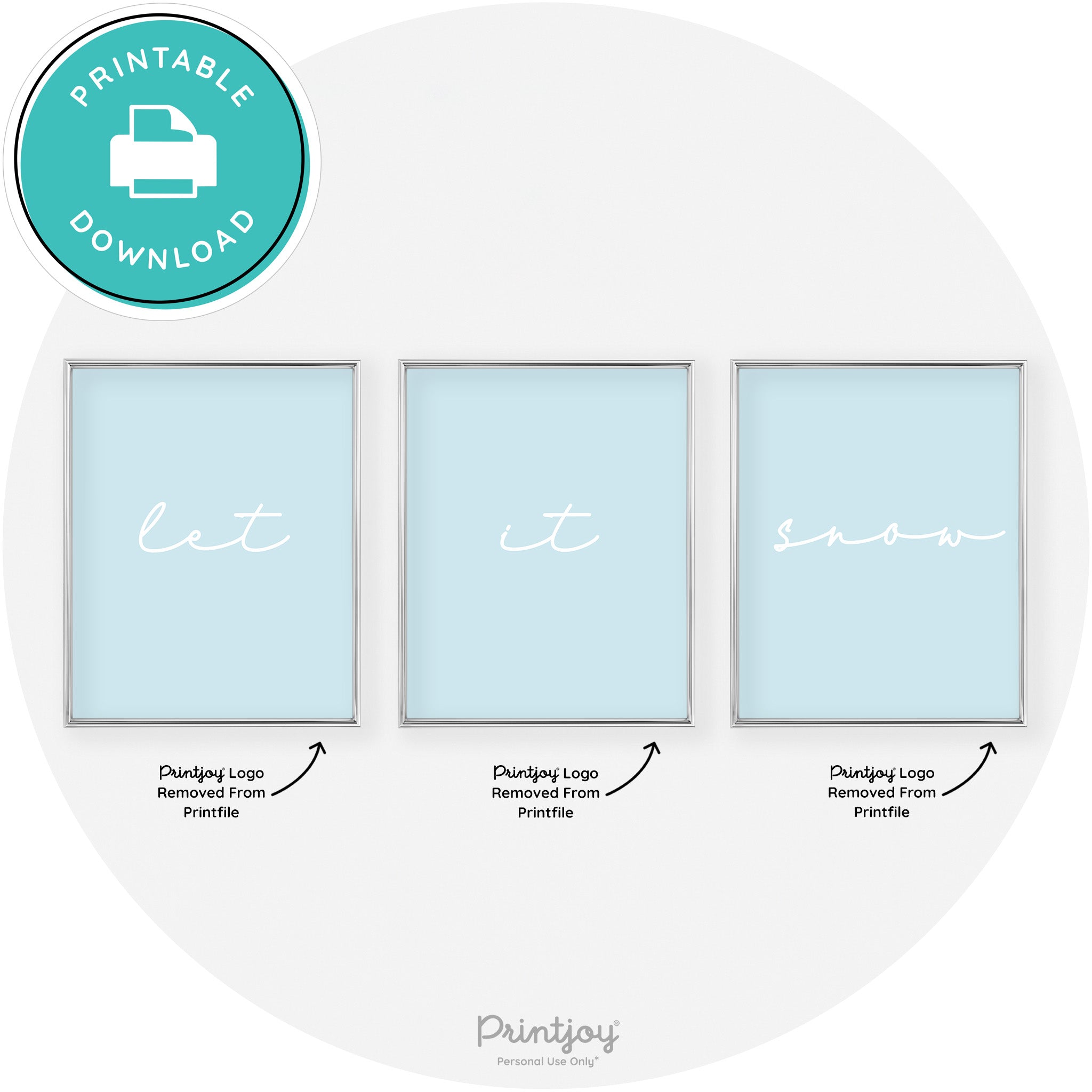 Let It Snow Set Of 3 Cute Winter Modern Chic Wall Art Free Printable