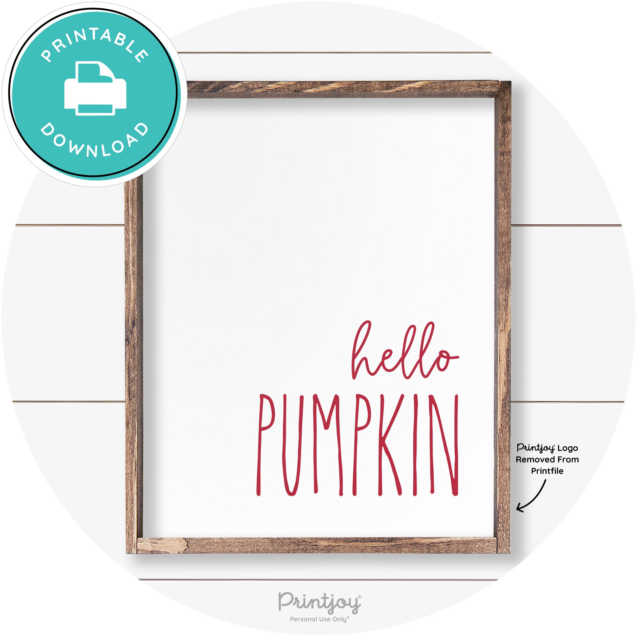 Hello Pumpkin Cute Fun Simple Farmhouse Wall Art Free Printable