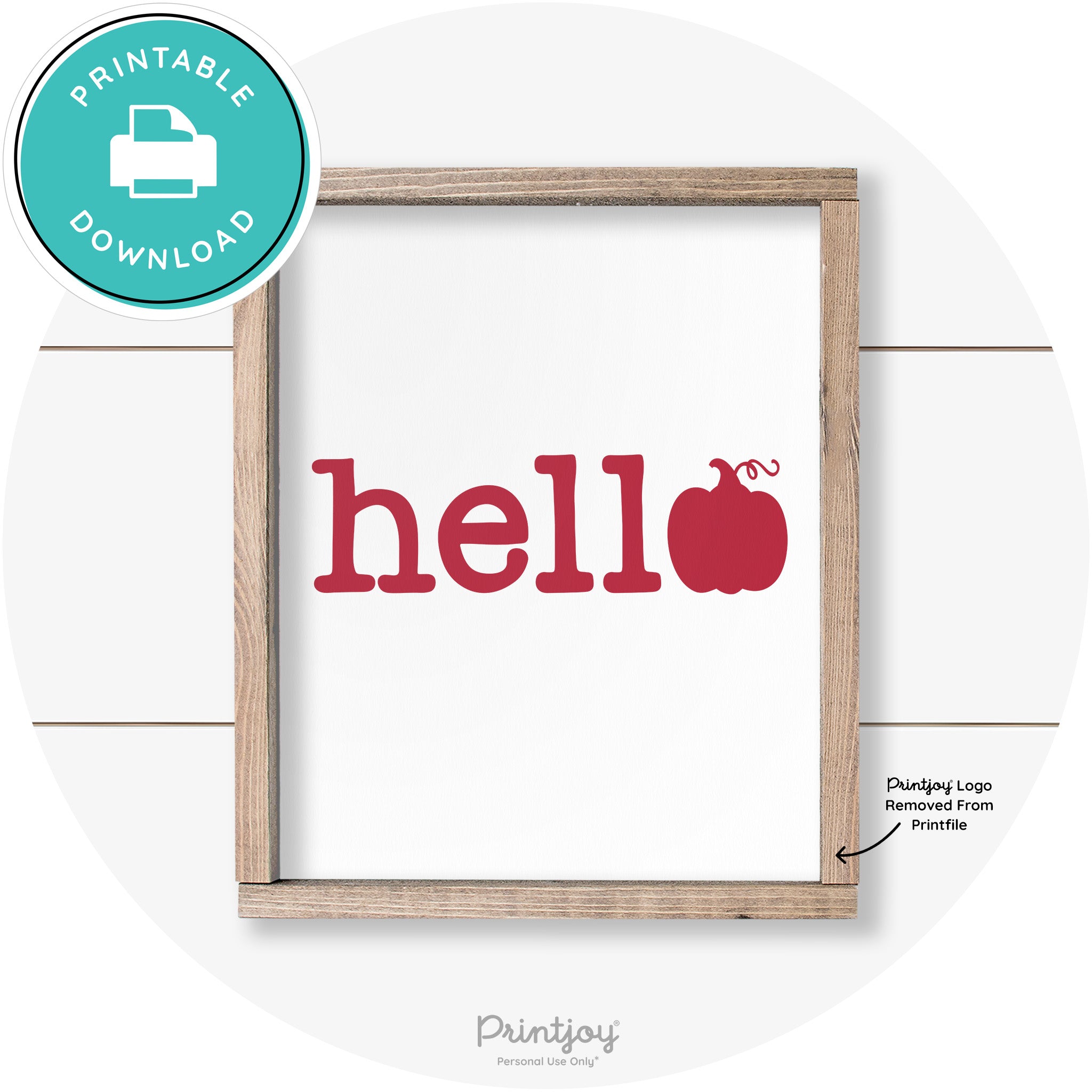 Hello Pumpkin Fall Autumn Cute Farmhouse Wall Art Free Printable