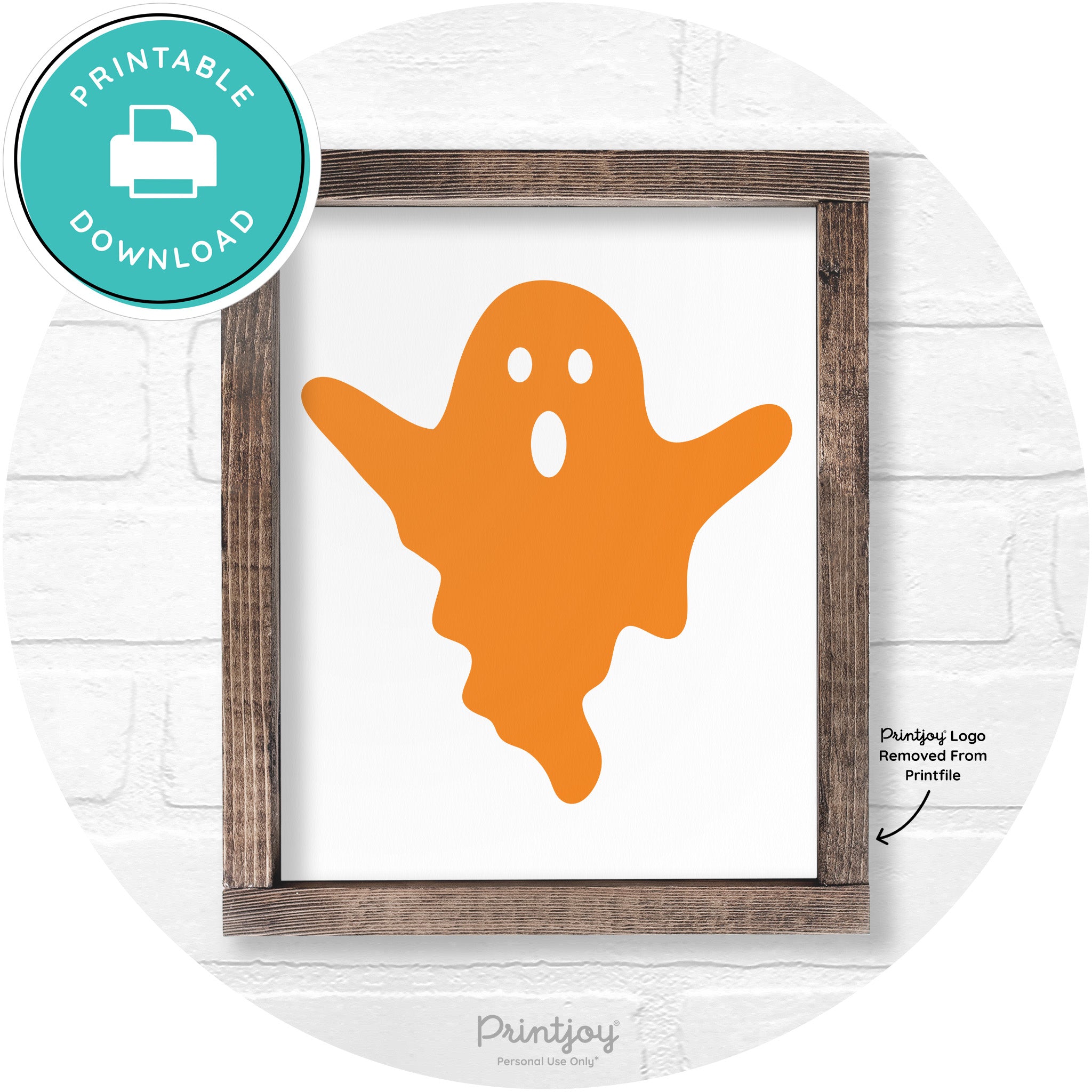 Halloween Cute Ghost Rustic Farmhouse Wall Art Free Printable