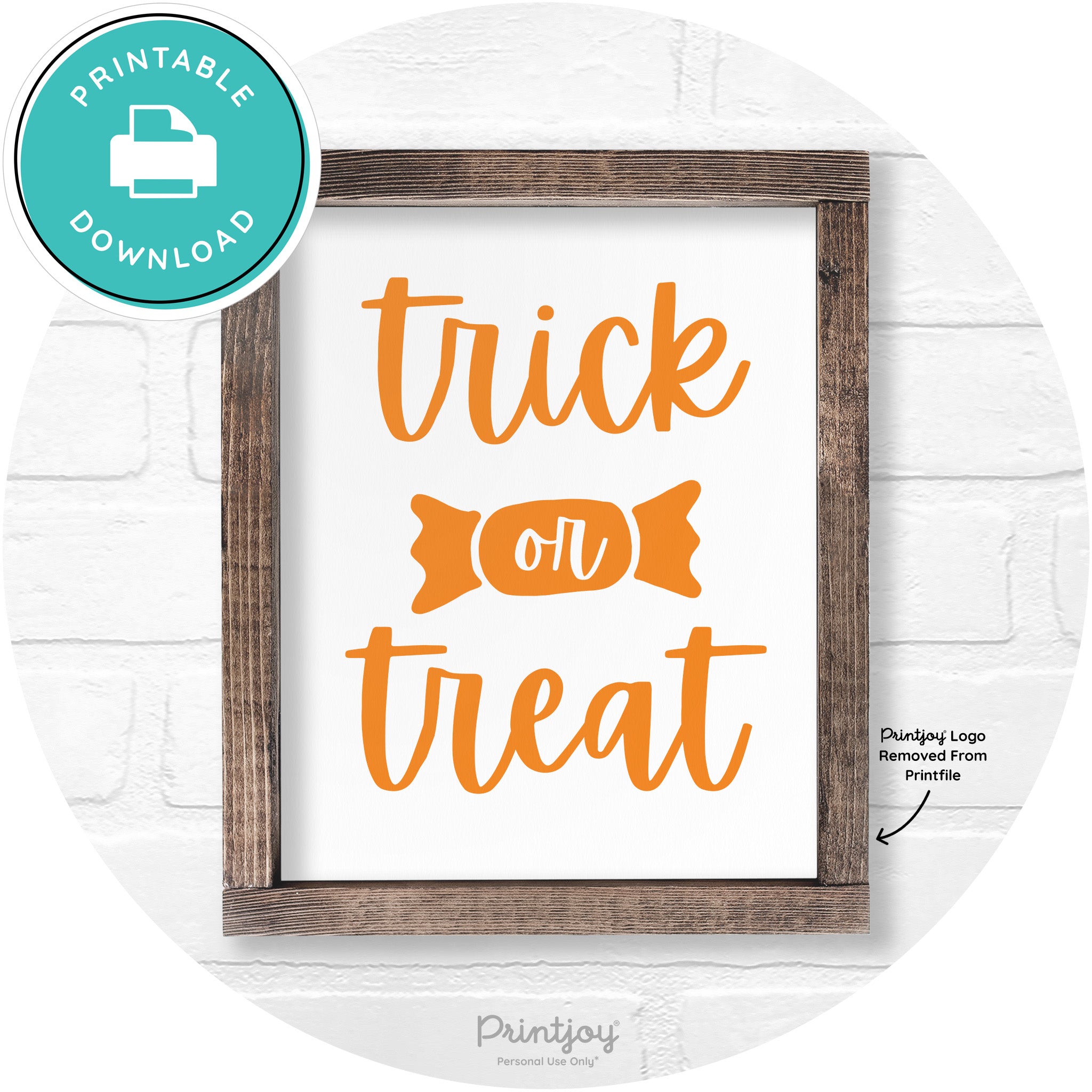 Trick Or Treat Halloween Rustic Farmhouse Wall Art Free Printable