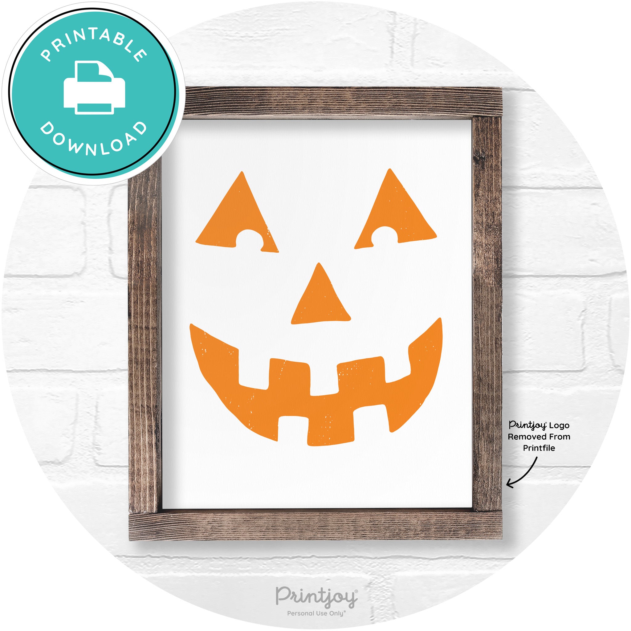 Jack O Lantern Halloween Rustic Farmhouse Wall Art Free Printable
