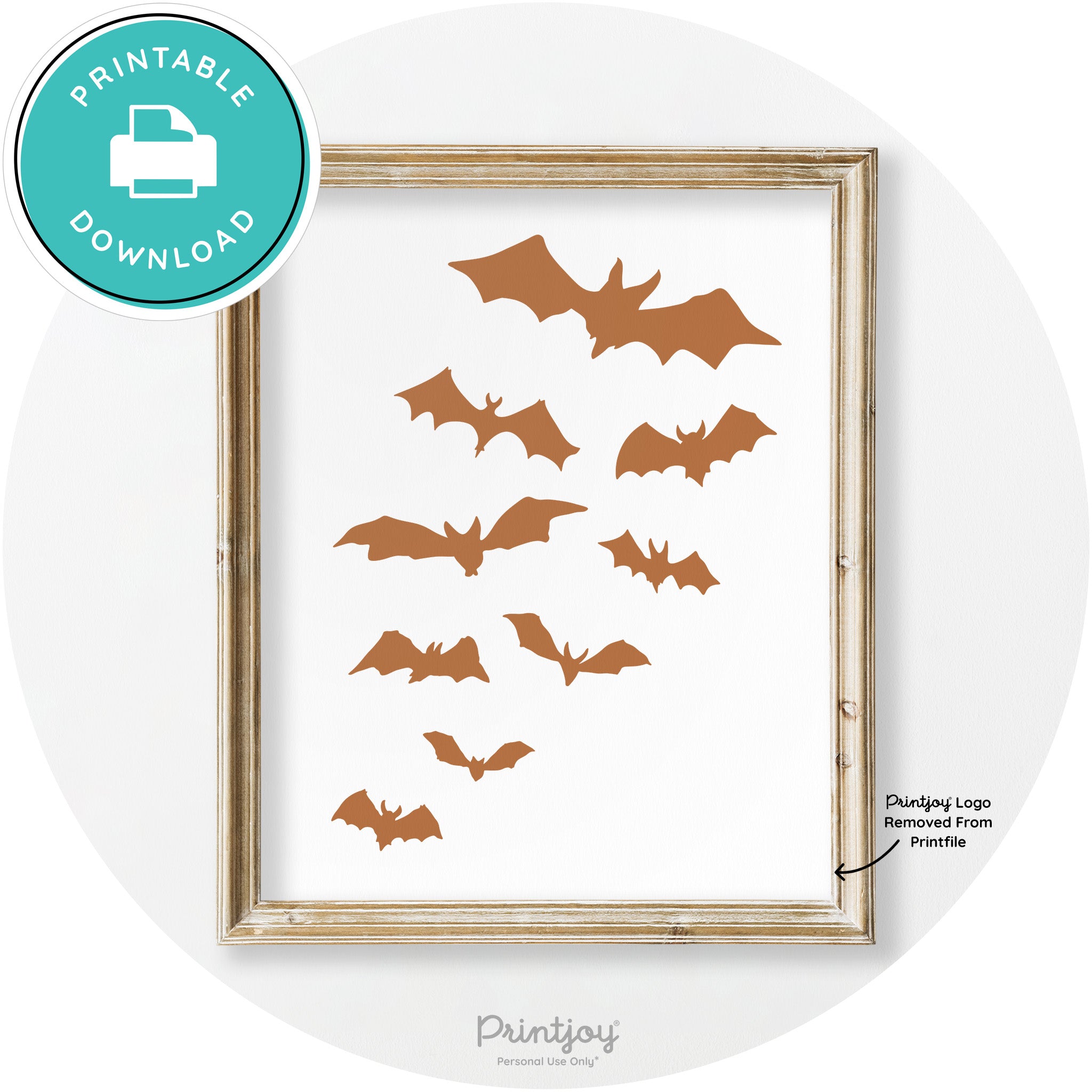 Halloween Bats Silhouette Modern Vintage Wall Art Free Printable
