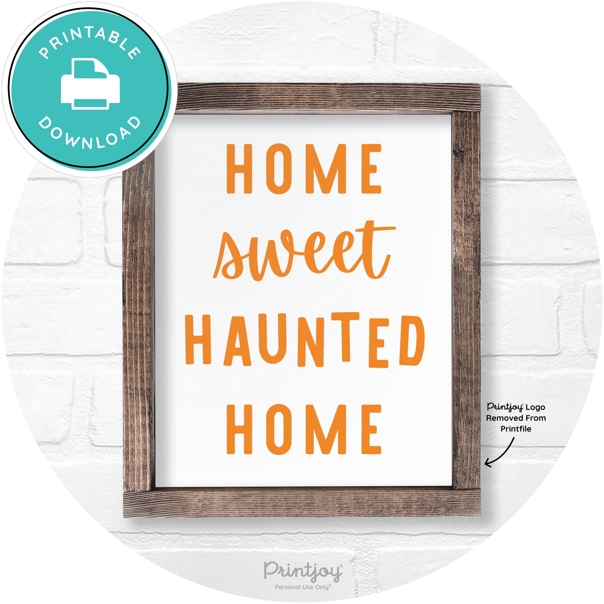 Home Sweet Haunted Home Rustic Halloween Wall Art Printable