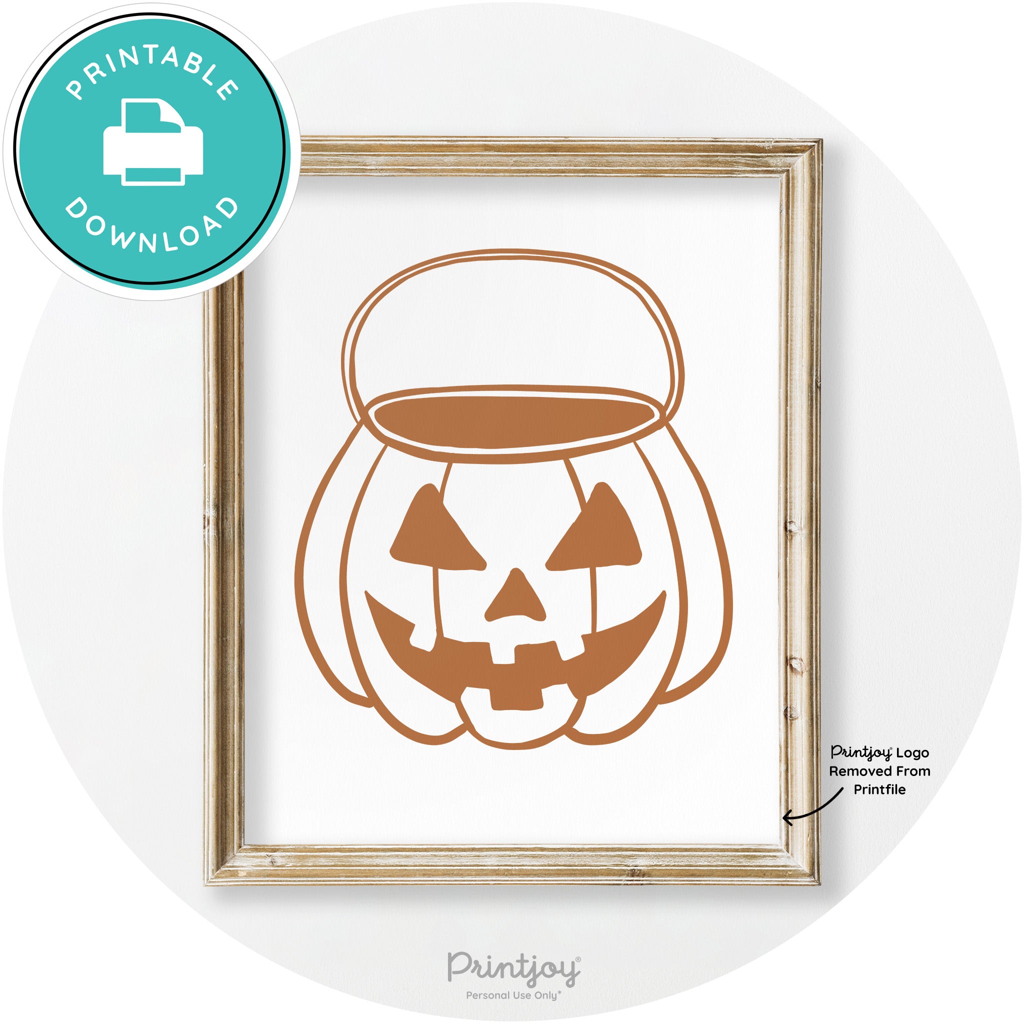 Jack O Lantern Treat Bucket Vintage Halloween Wall Art Free Printable