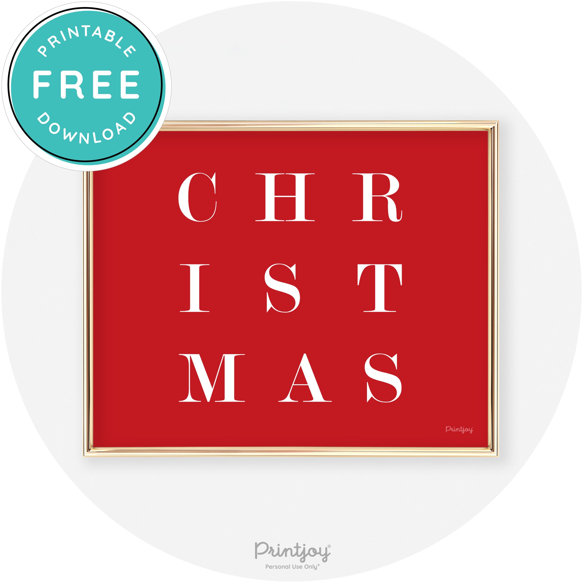 Christmas Typography Cute Modern Chic Decor Wall Art Free Printable